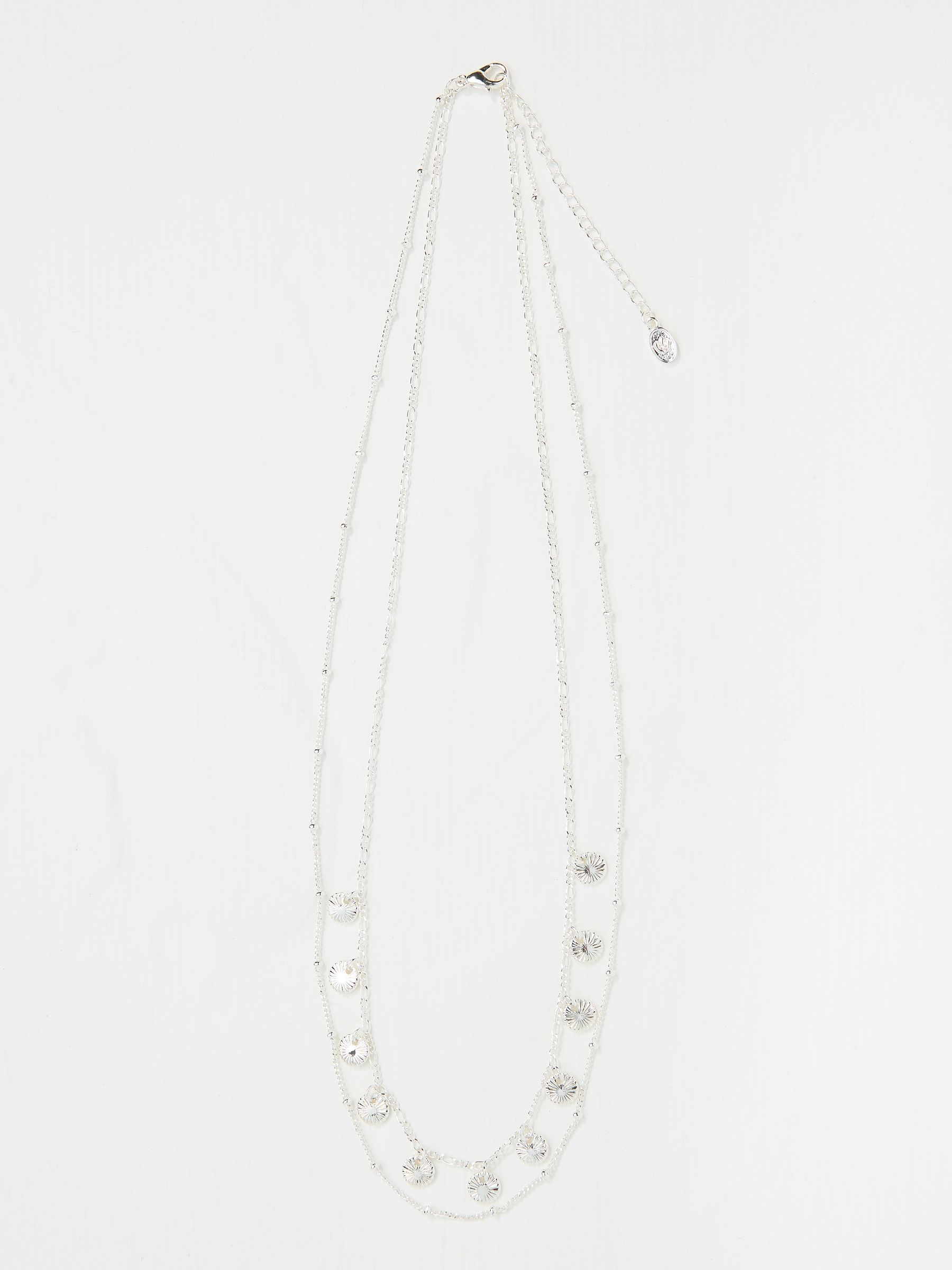 Silver Tone Double Layered Necklace - Image 1 of 2