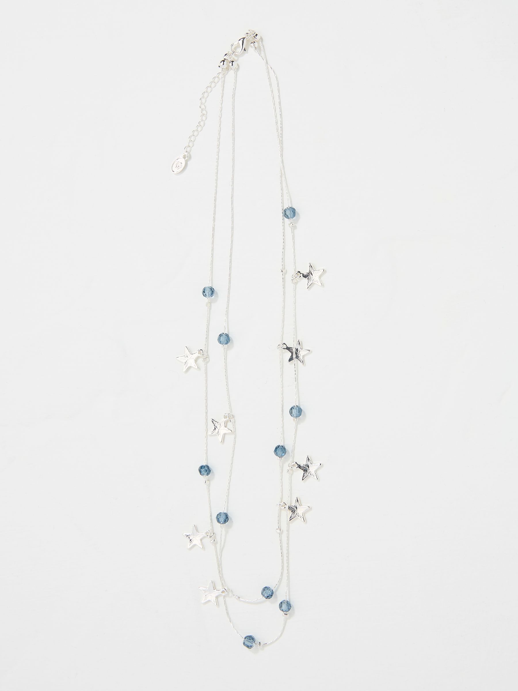 Silver Tone Star Beaded Layered Necklace - Image 1 of 2