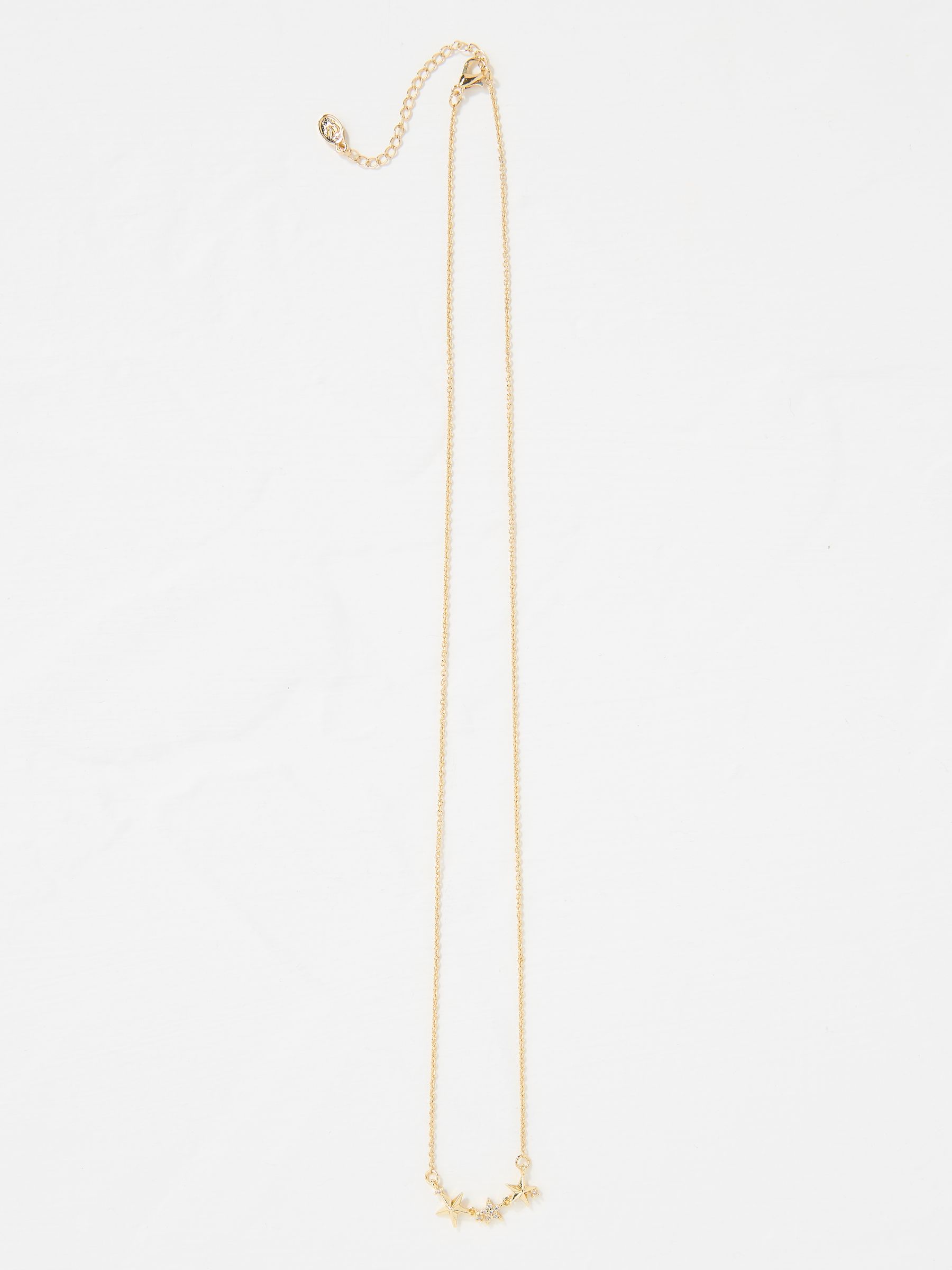 Gold Tone Trio Star Pendant Necklace - Image 1 of 2