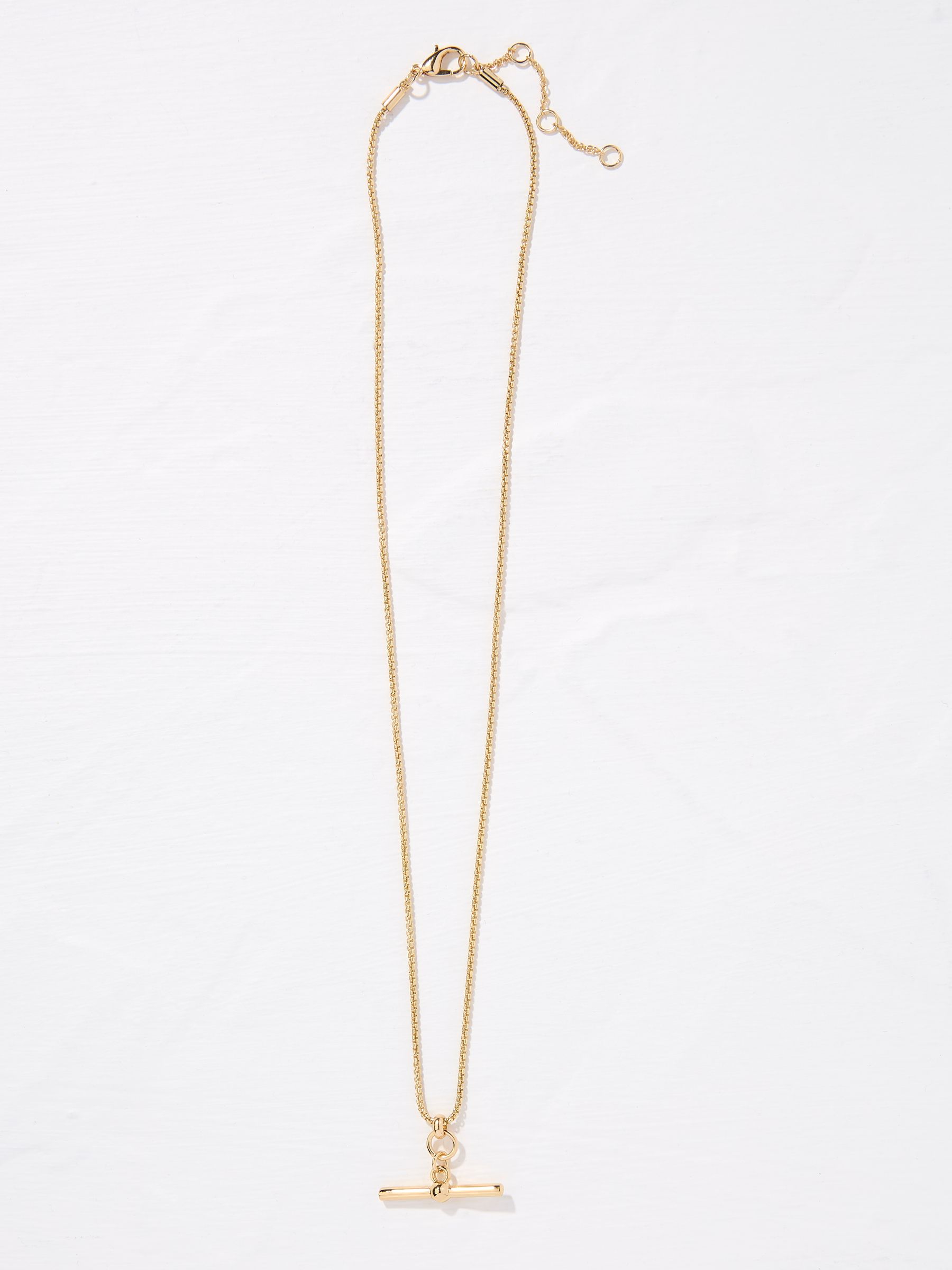 Gold Tone T Bar Necklace - Image 3 of 4