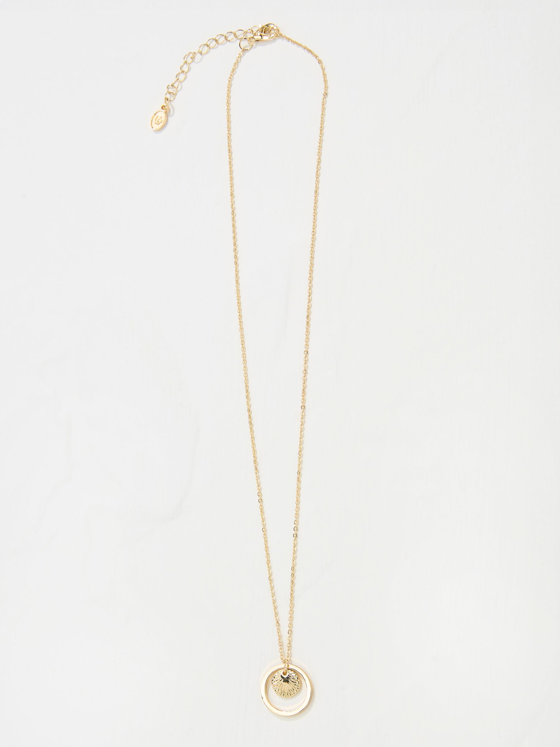 Gold Tone Circle Pendant Necklace - Image 1 of 2