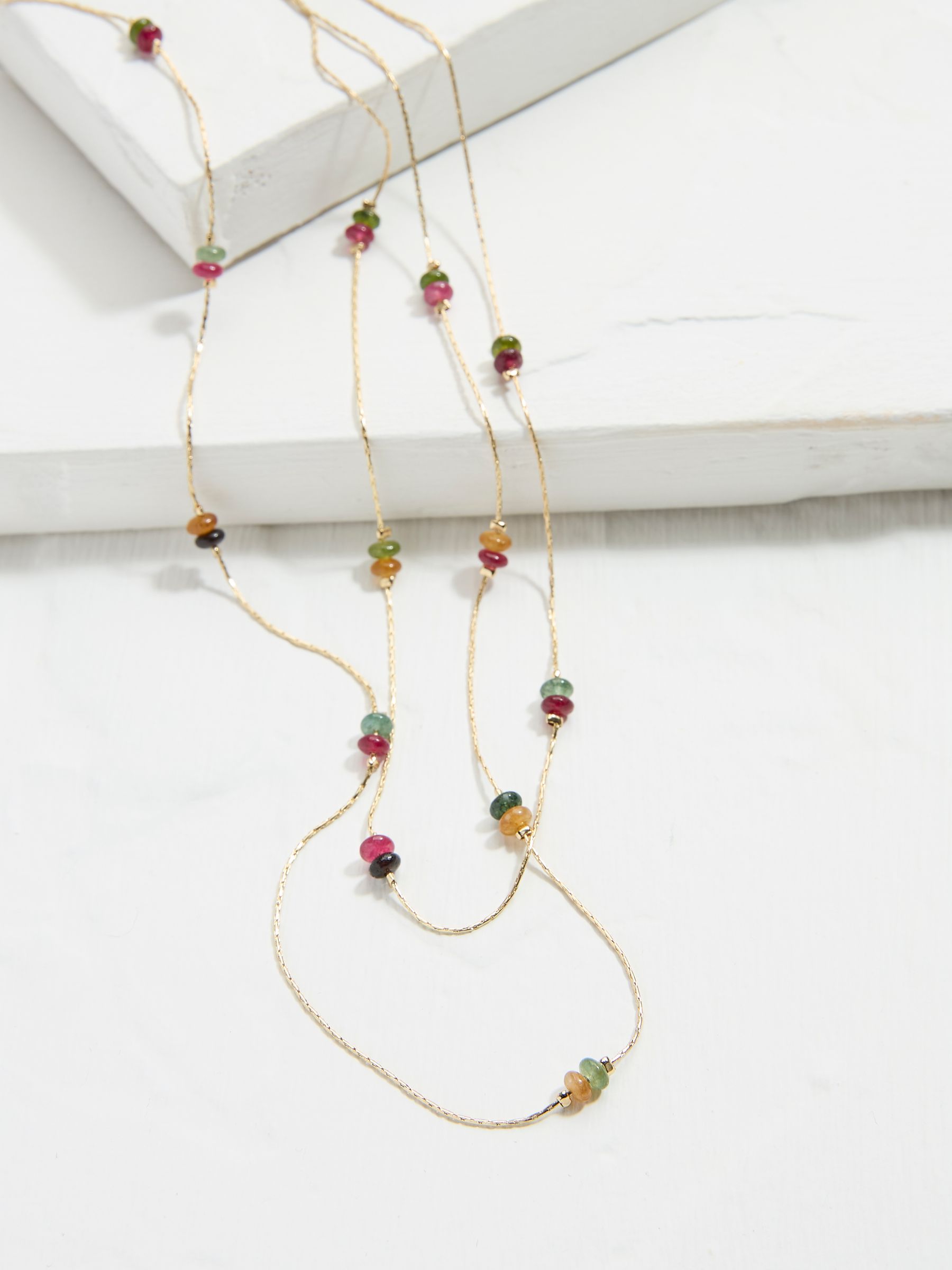 Multi Semi Precious Stone Layered Necklace - Image 2 of 2