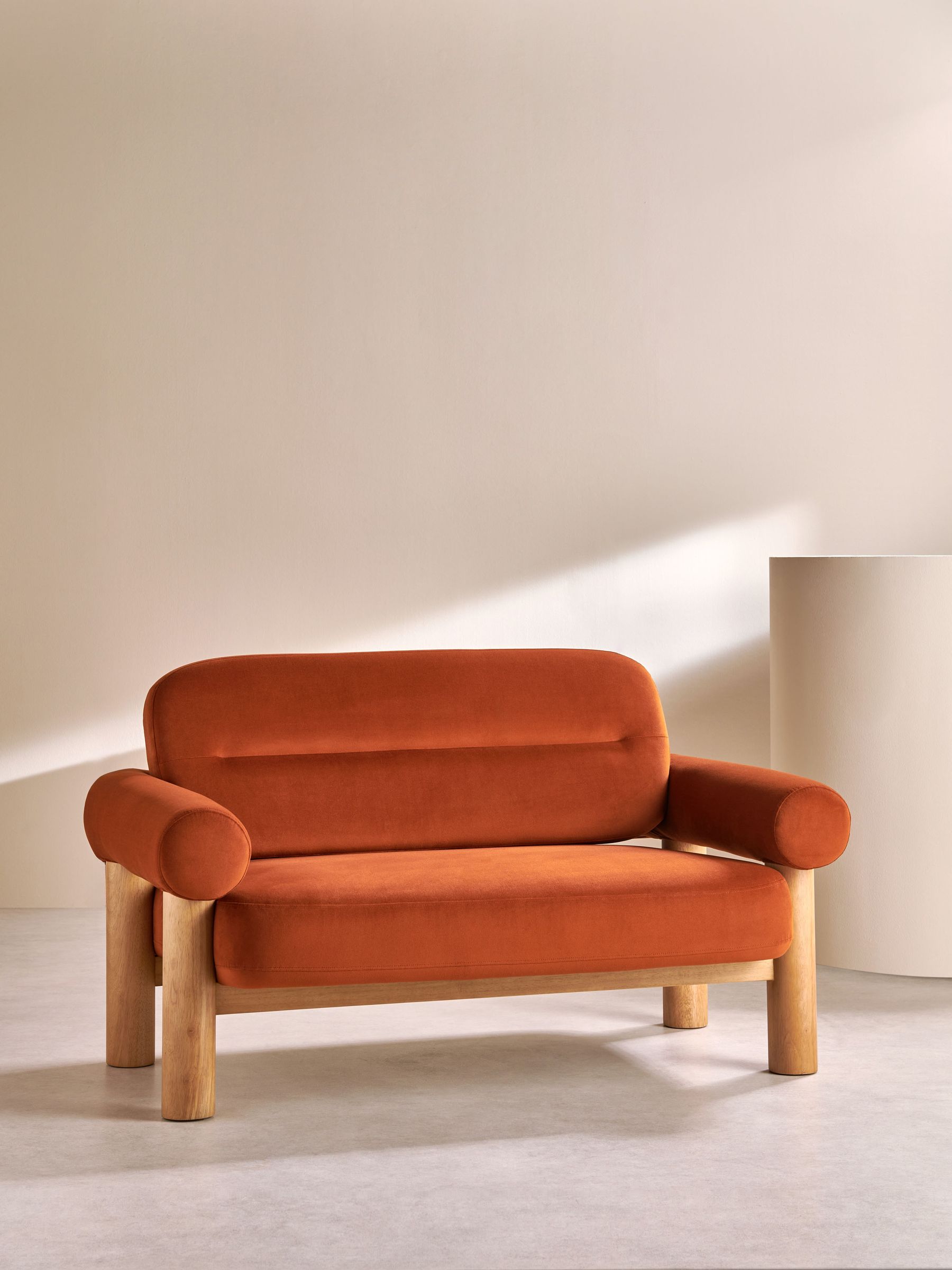 Maxton 2 Seater Sofa in Velvet Cinnamon Orange - Image 2 of 7