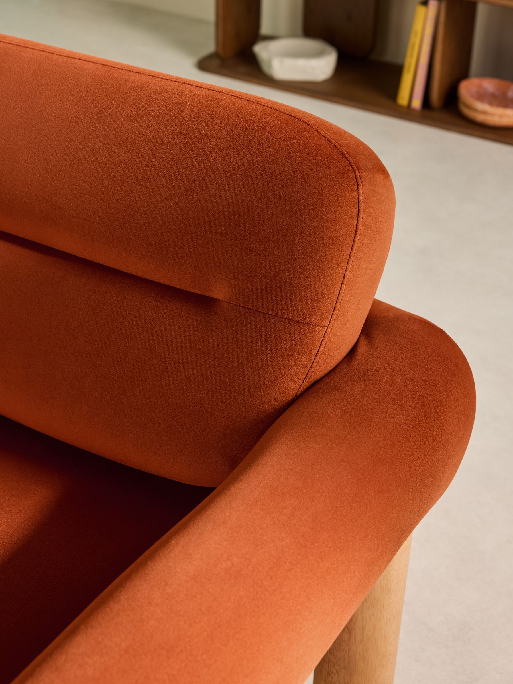 Maxton 2 Seater Sofa in Velvet Cinnamon Orange - Image 5 of 7