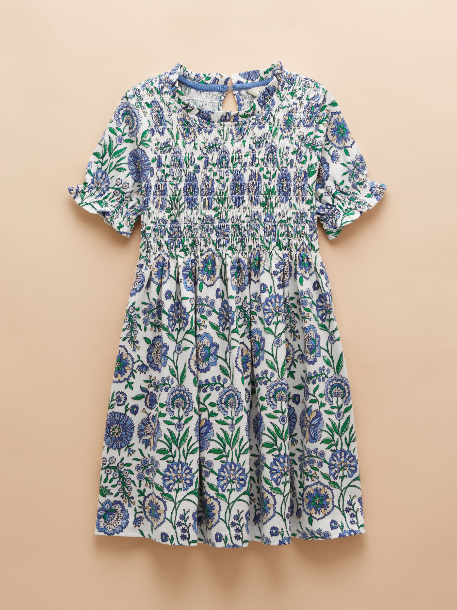 Gracie Blue Short Sleeve Shirred Dress - Image 3 of 6
