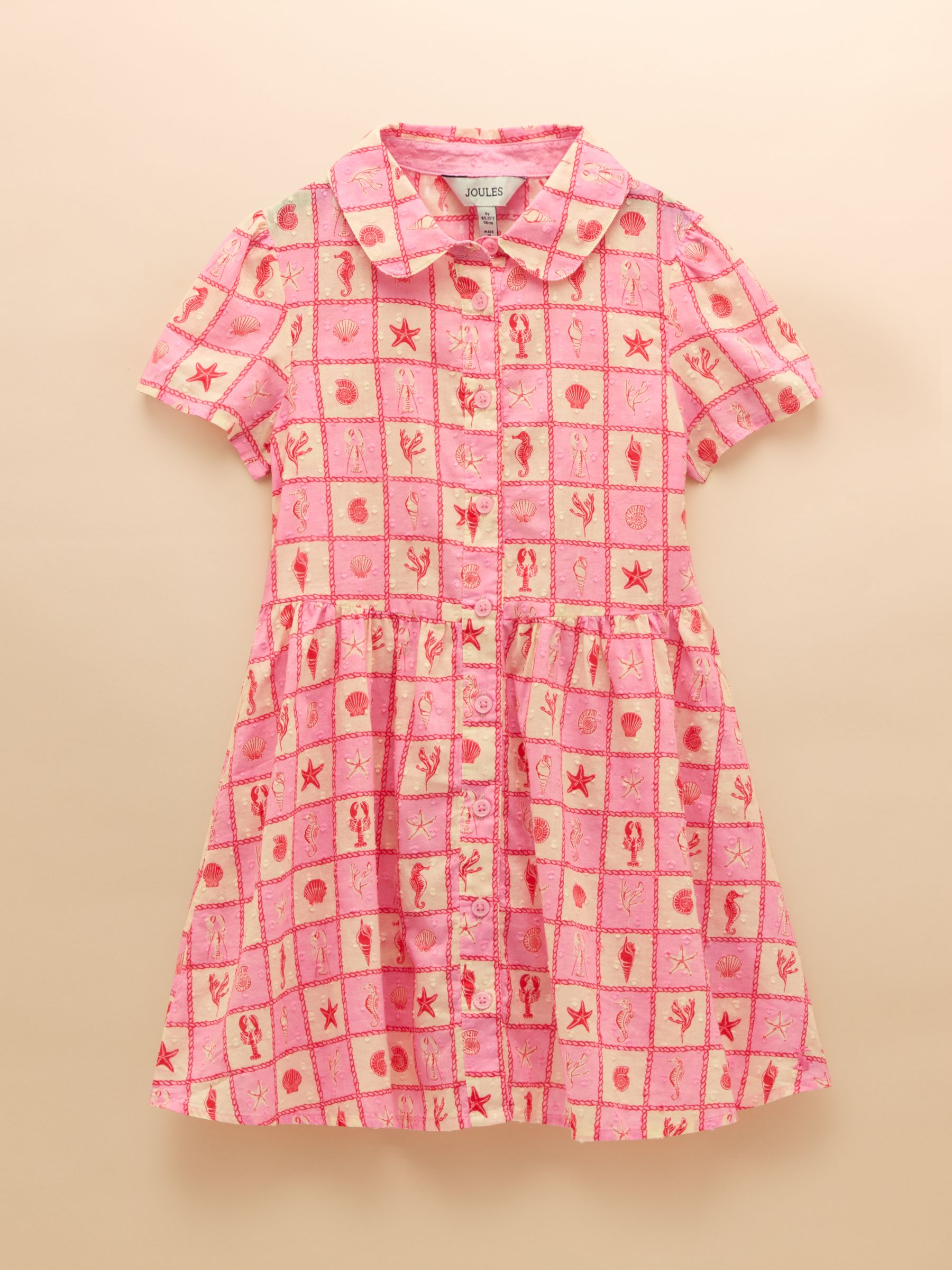 Isabella Pink Printed Short Sleeve Shirt Dress - Image 3 of 6