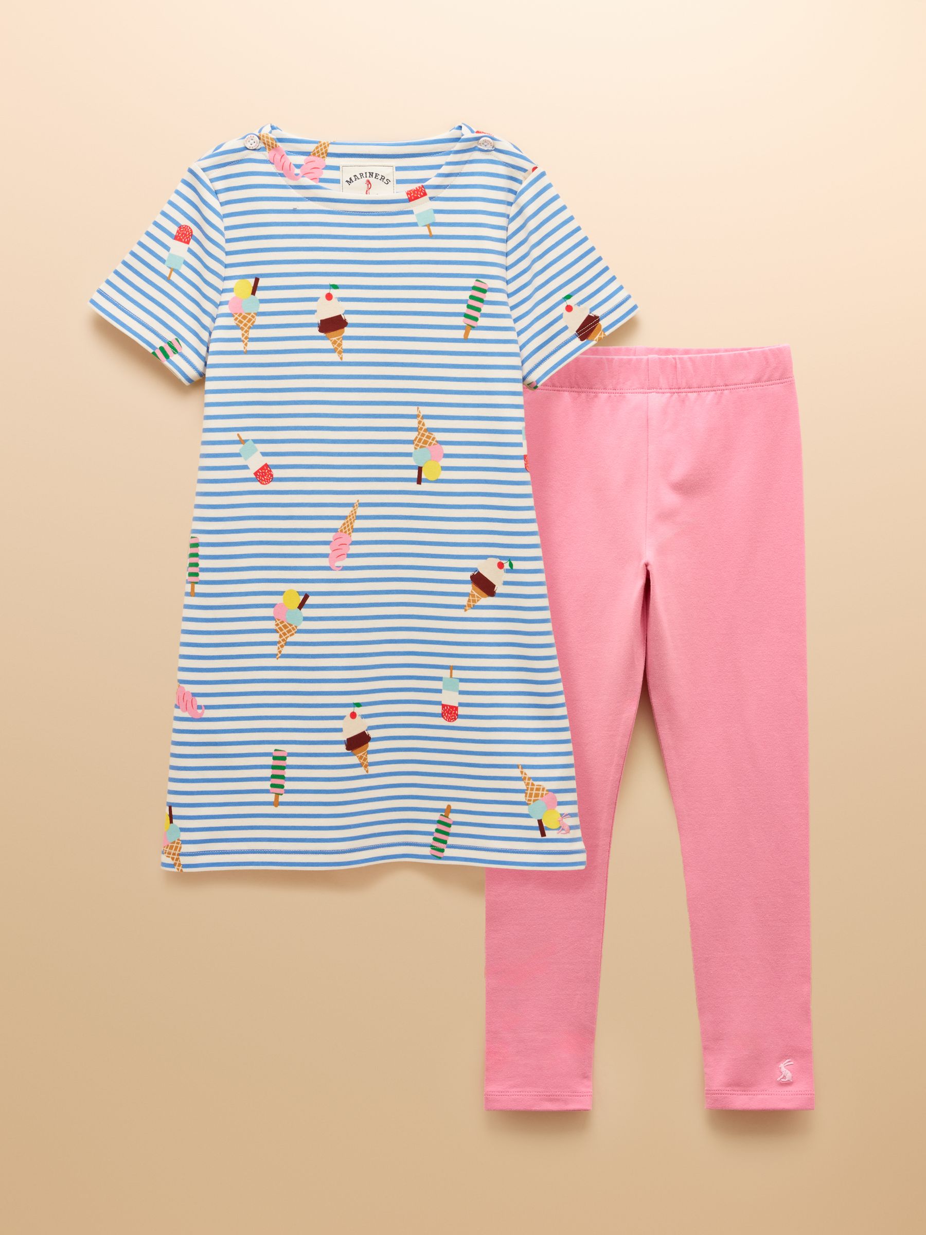 Girls' Harbour Blue Dress and Legging Set - Image 1 of 5 Girls' Harbour Blue Dress and Legging Set - Image 1 of 5