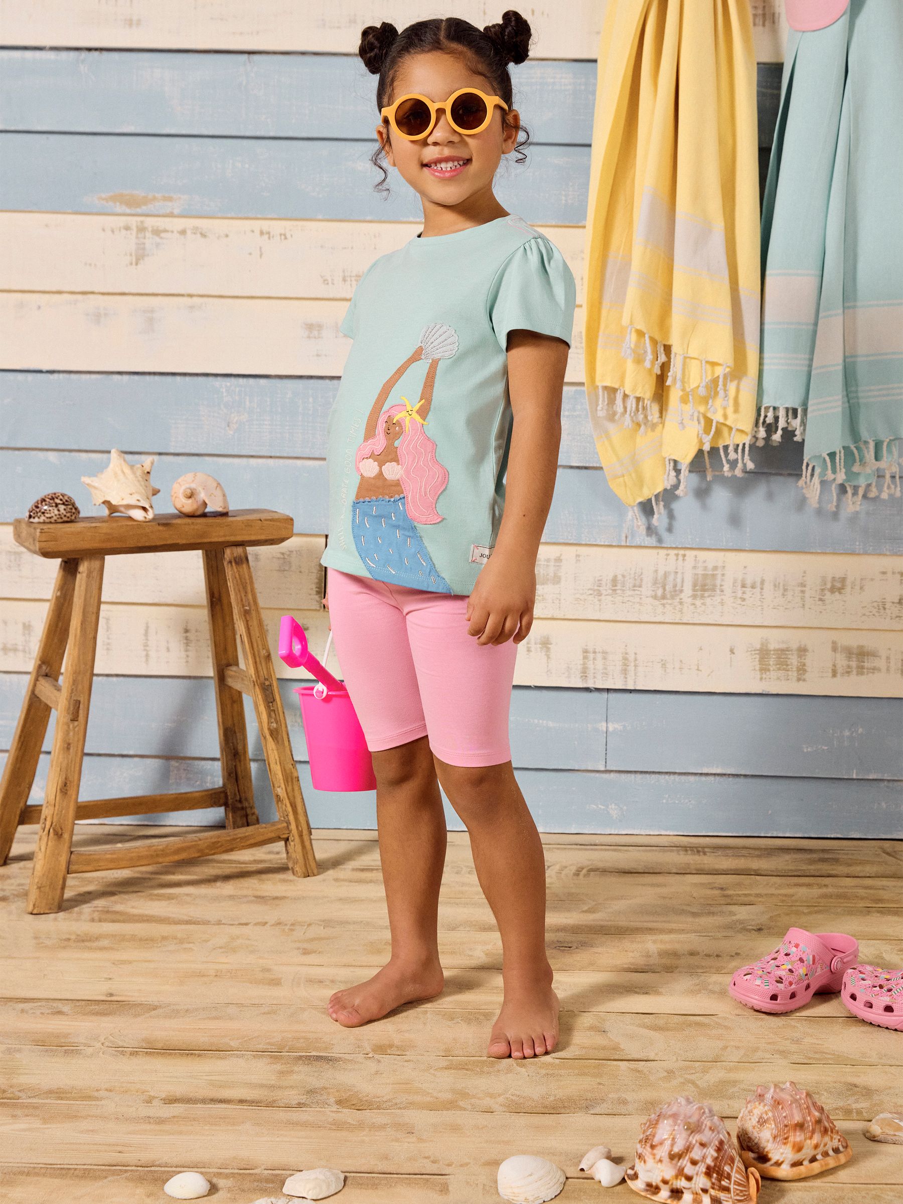 Cartwheel Blue/Pink Pack Of Two Cotton Stretch Cycling Shorts - Image 5 of 11