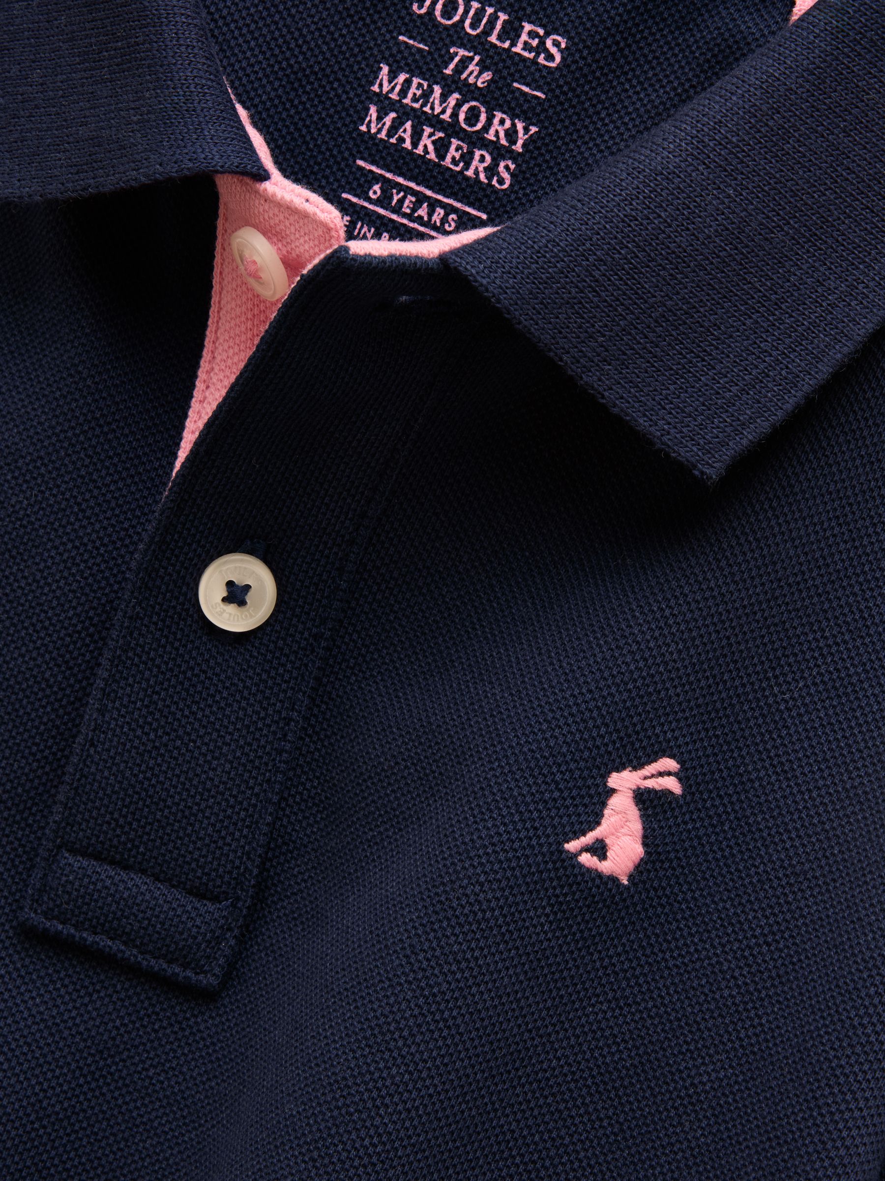 Woody Navy Cotton Pique Polo Shirt - Image 4 of 7