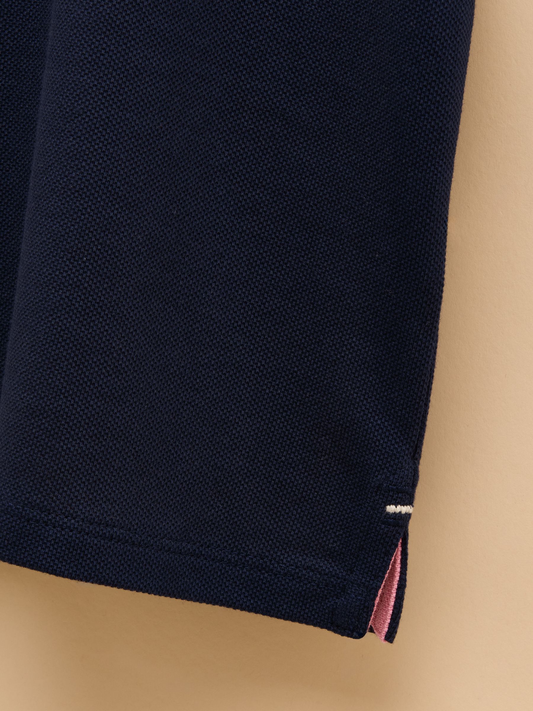 Woody Navy Cotton Pique Polo Shirt - Image 6 of 7