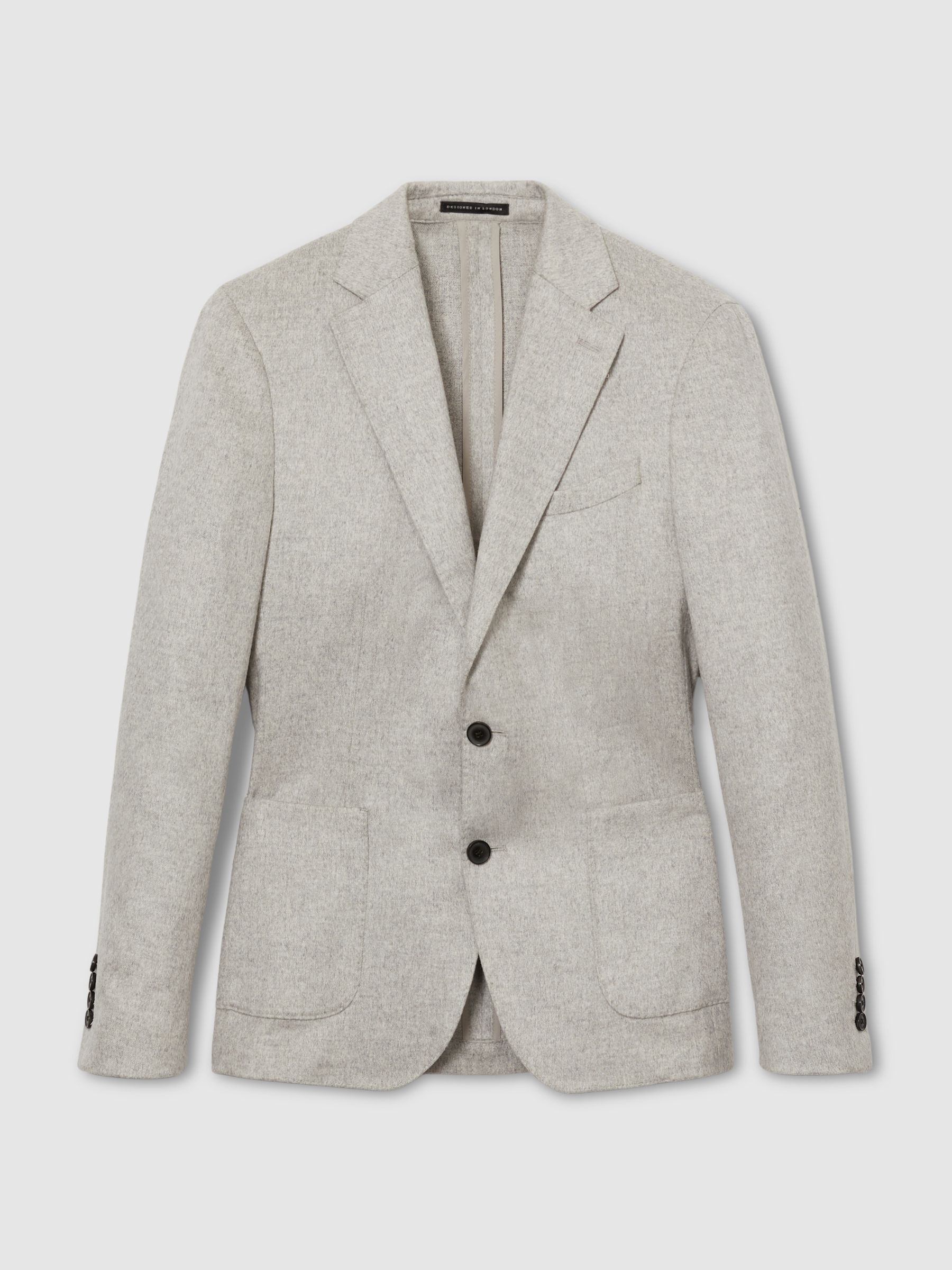 Atelier SIngle-Breasted Suit Jacket in Grey Melange - Image 2 of 5