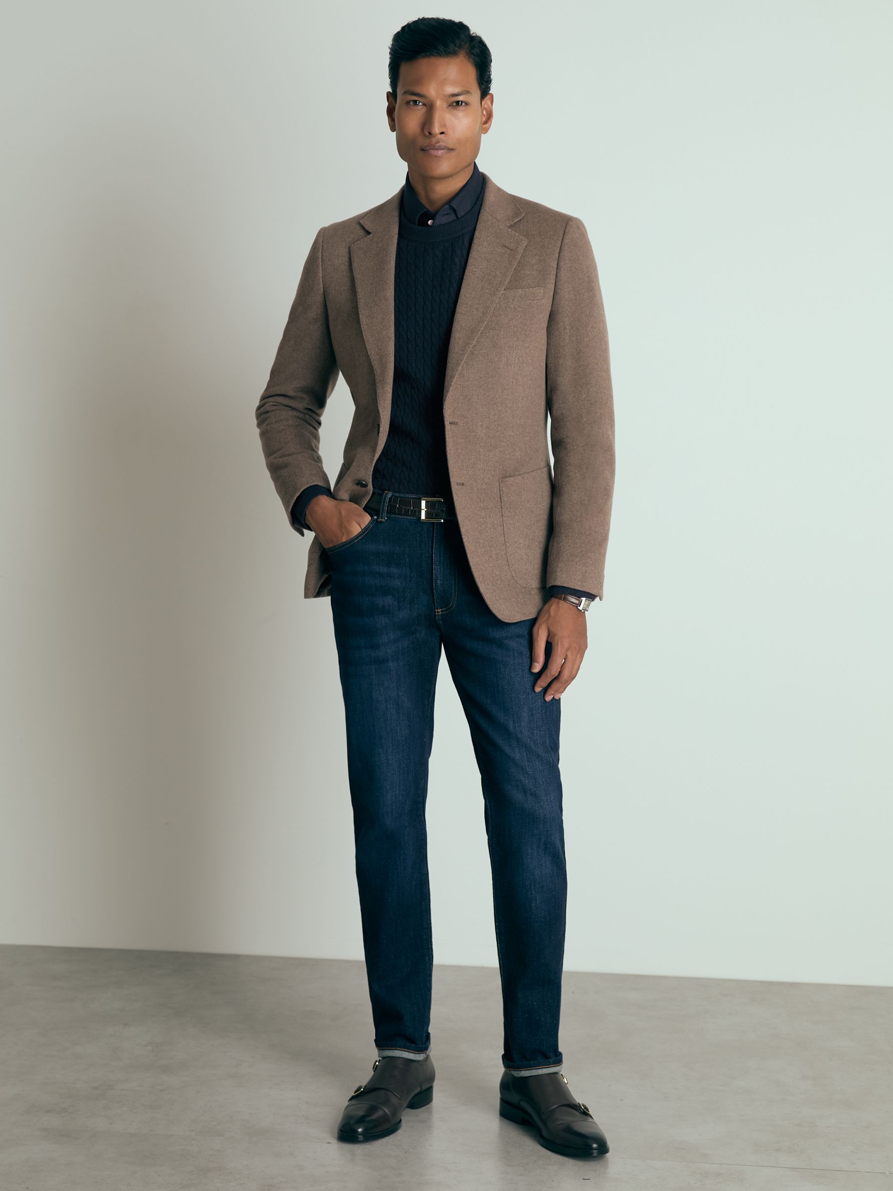 Atelier SIngle-Breasted Suit Jacket in Mocha Brown - Image 3 of 5
