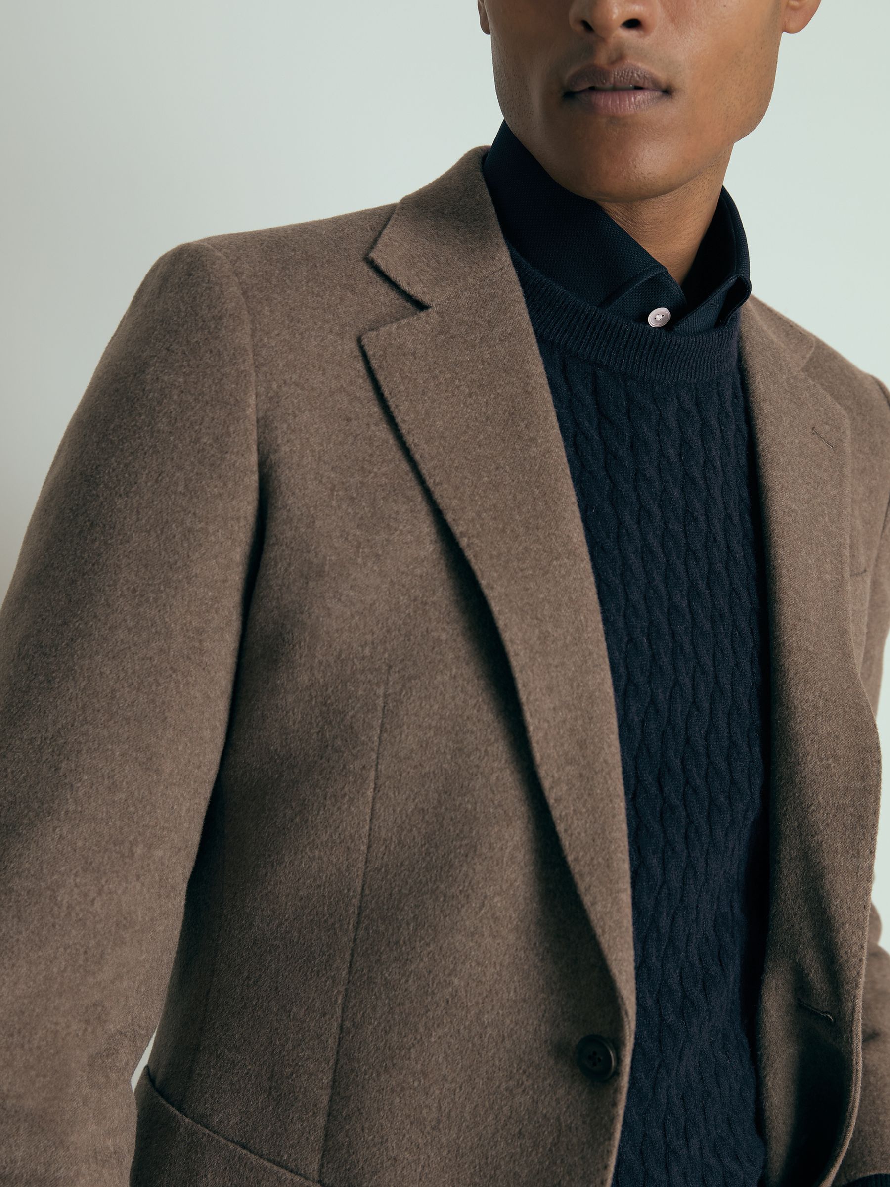 Reiss Atelier SIngle-Breasted Suit Jacket in Mocha Brown - REISS Reiss Atelier SIngle-Breasted Suit Jacket in Mocha Brown - REISS