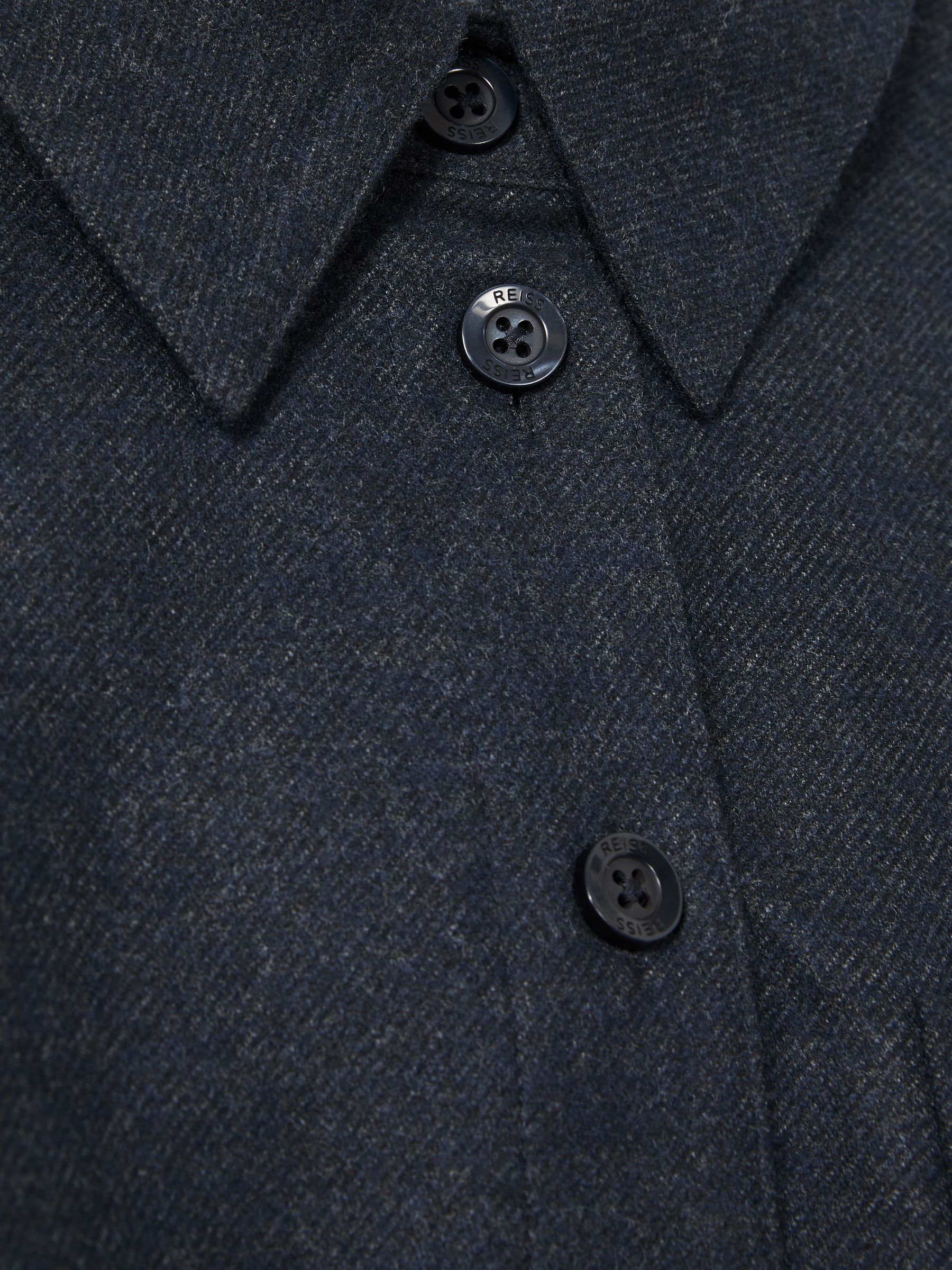 Cropped Flannel Shirt in Navy - Image 7 of 7