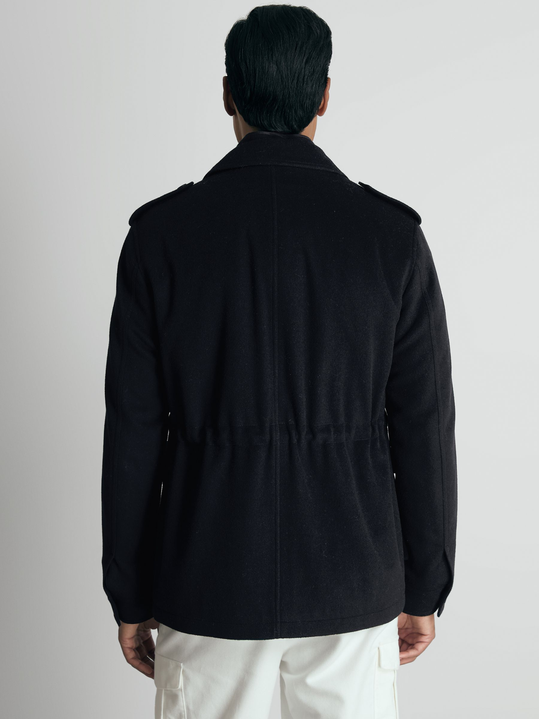 Atelier Felted-Cashmere Field Jacket in Navy - Image 5 of 7