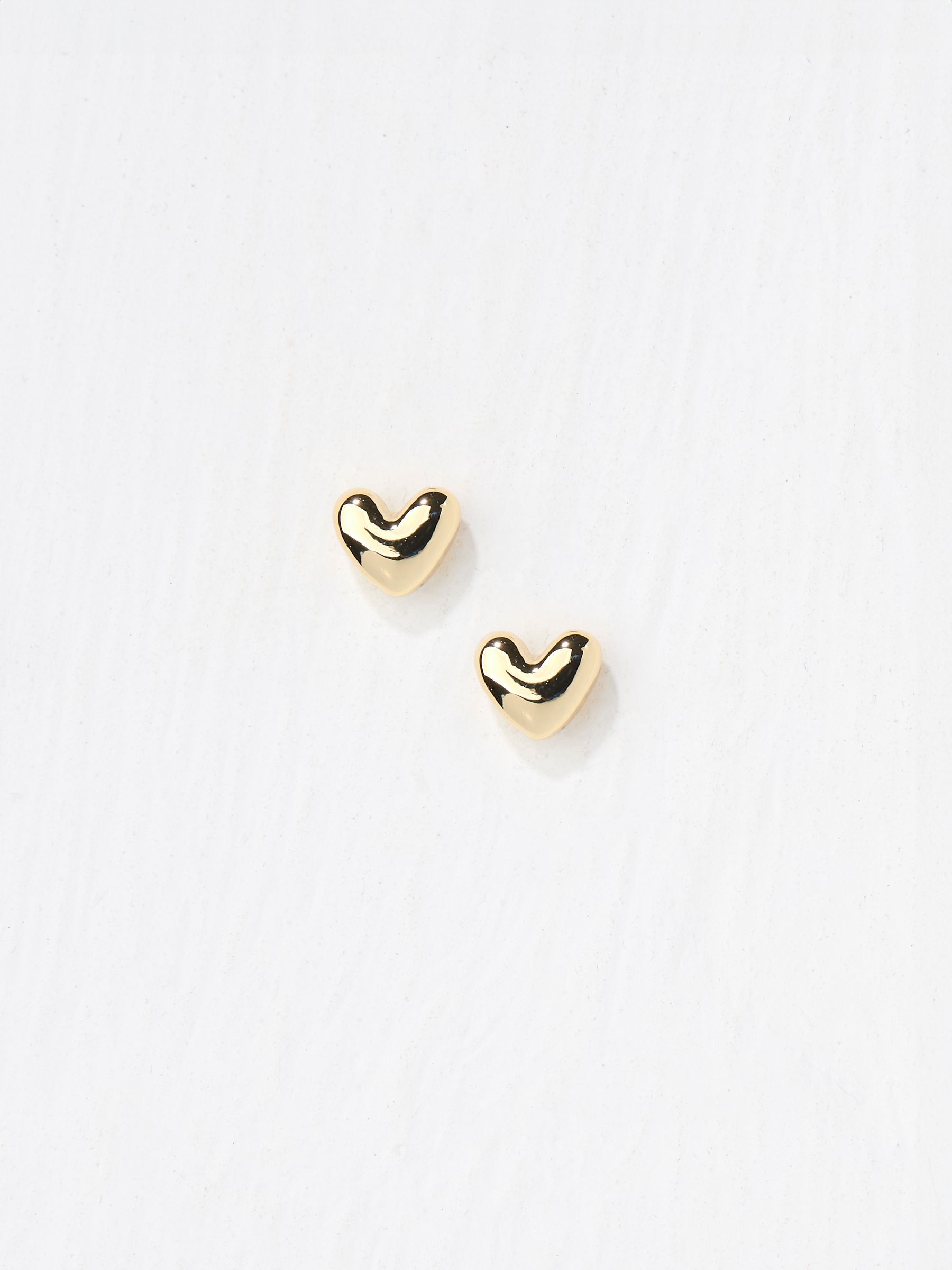 Gold Tone Heart Stud Earrings - Image 2 of 2