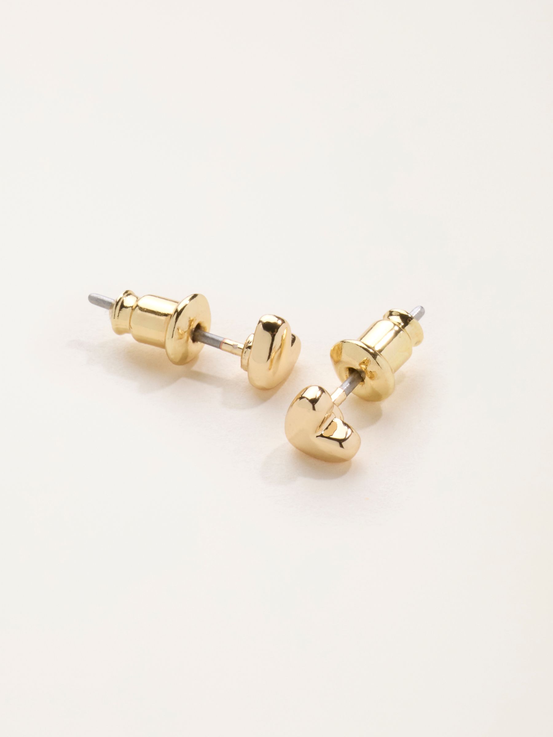 Gold Tone Heart Stud Earrings - Image 3 of 3