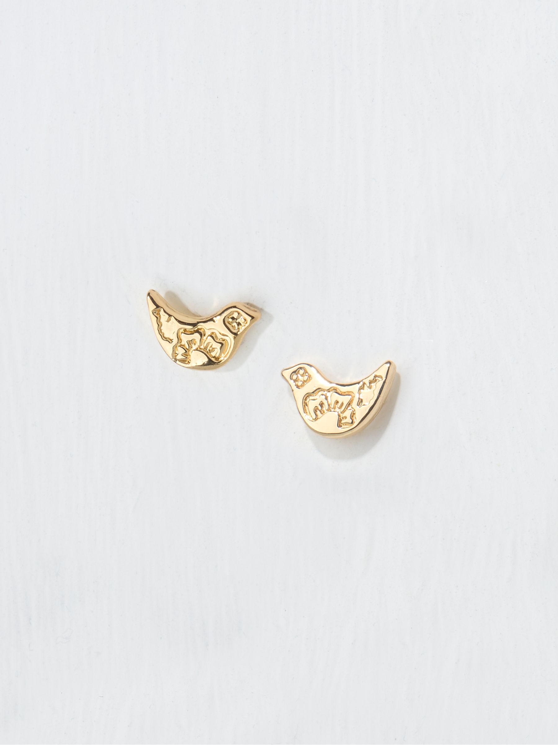 Gold Tone Bird Stud Earrings - Image 1 of 2