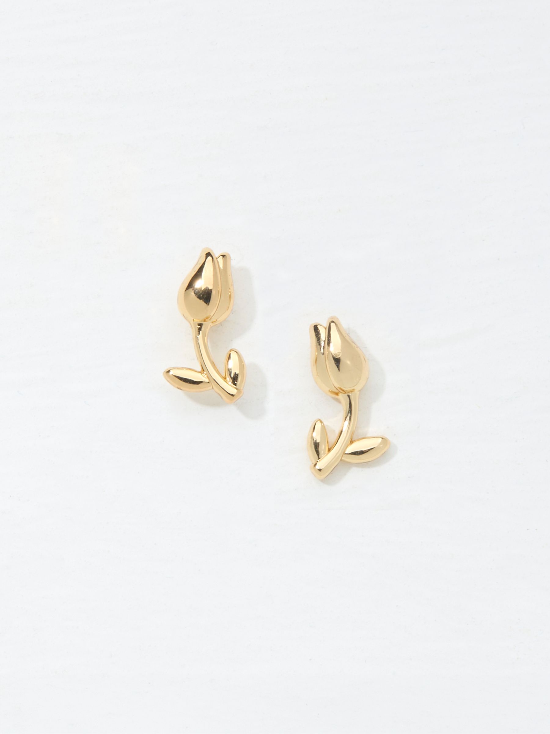 Gold Tone Tulip Stud Earrings - Image 1 of 2