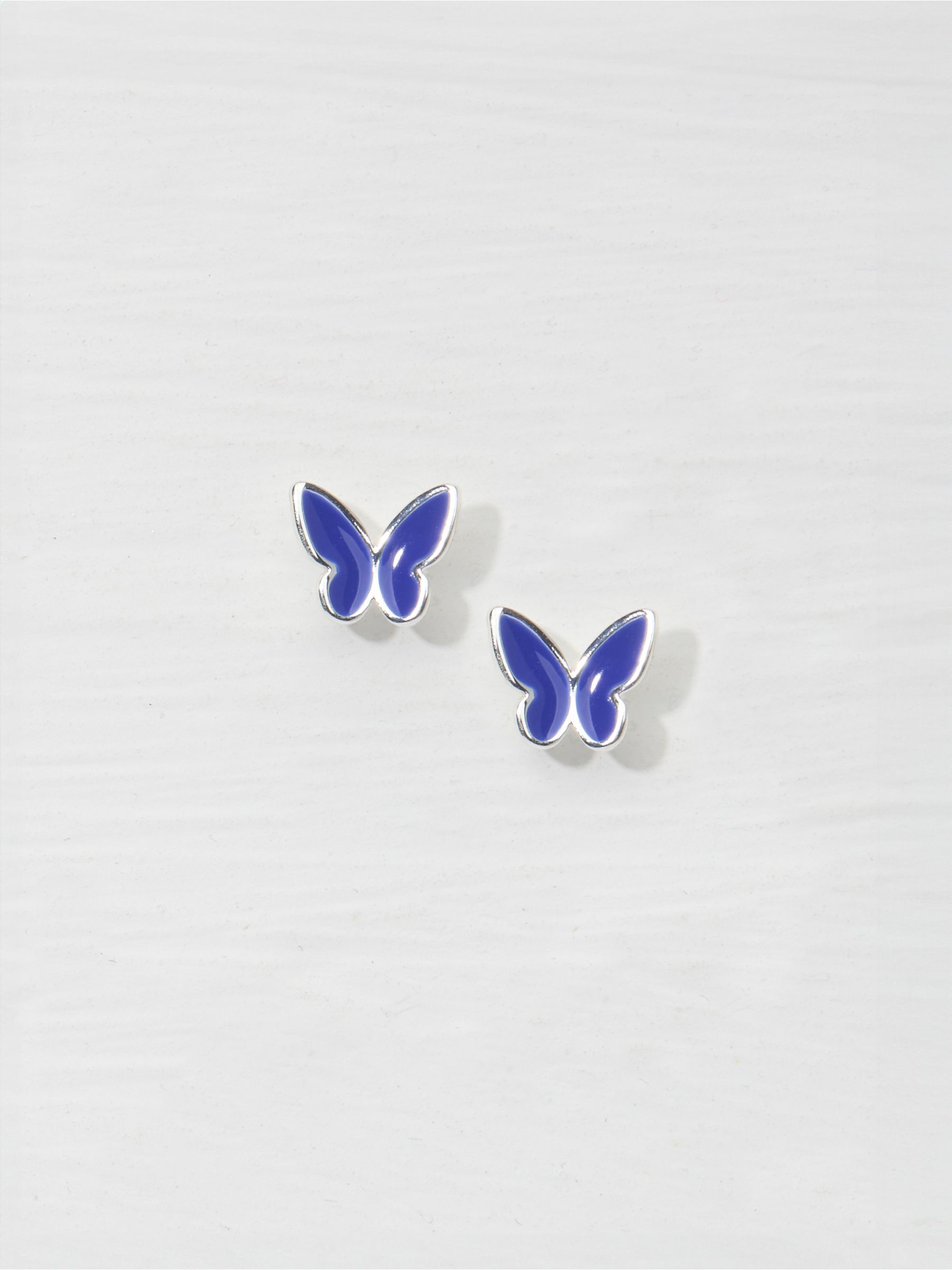 Blue Enamel Butterfly Stud Earrings FatFace