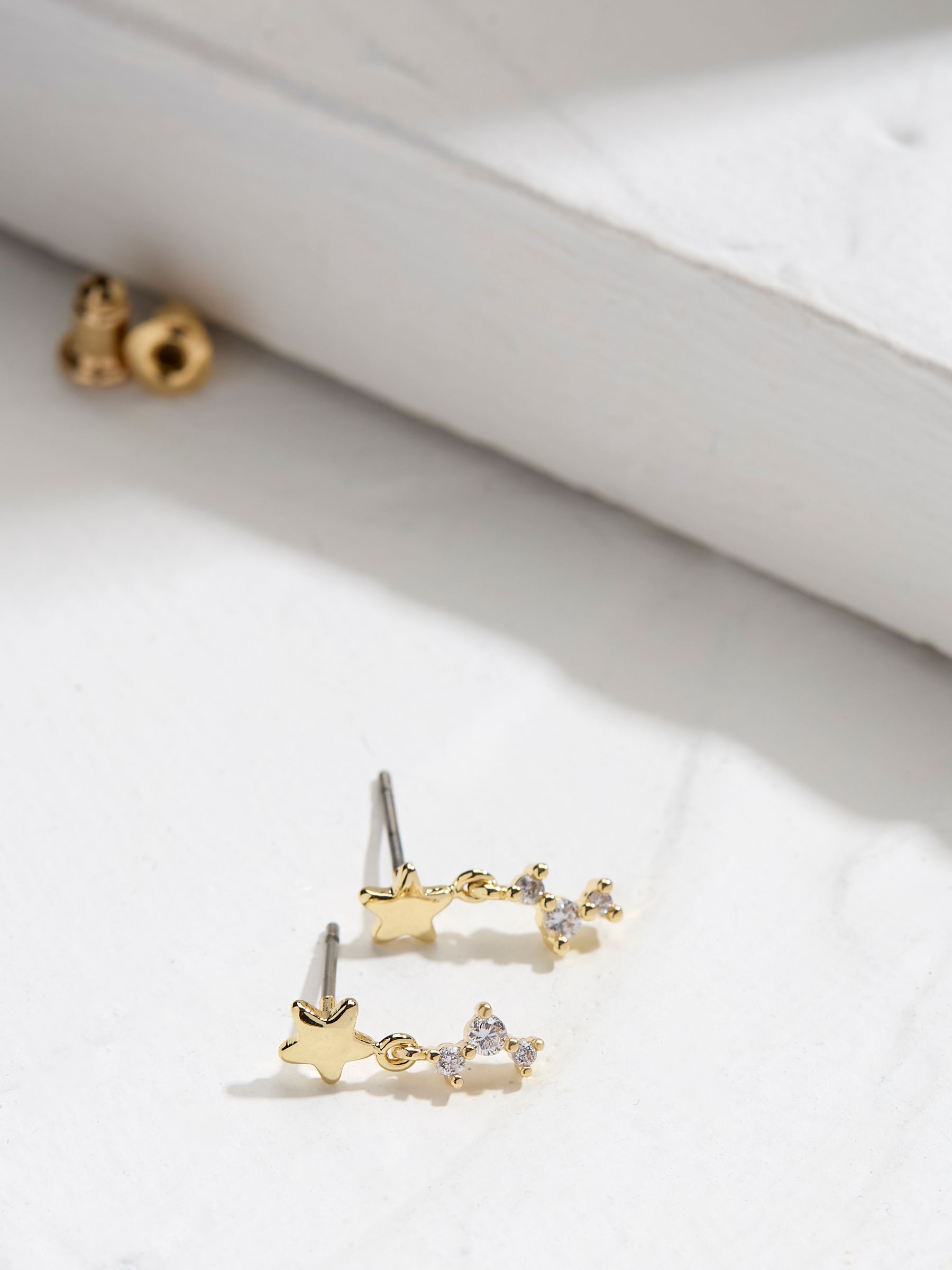 Gold Tone Star Drop Stud Earrings - Image 1 of 2