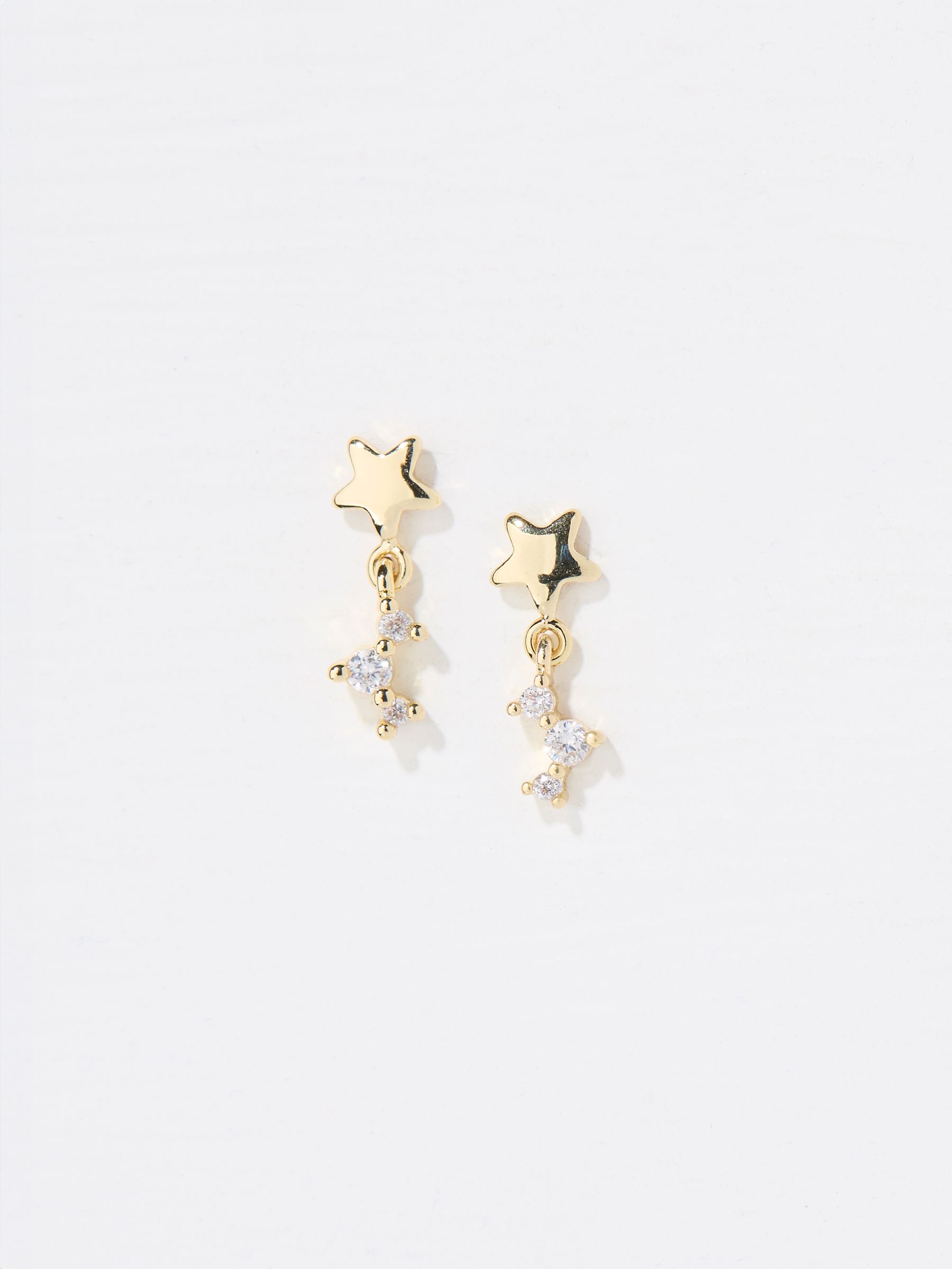 Gold Tone Star Drop Stud Earrings - Image 2 of 2