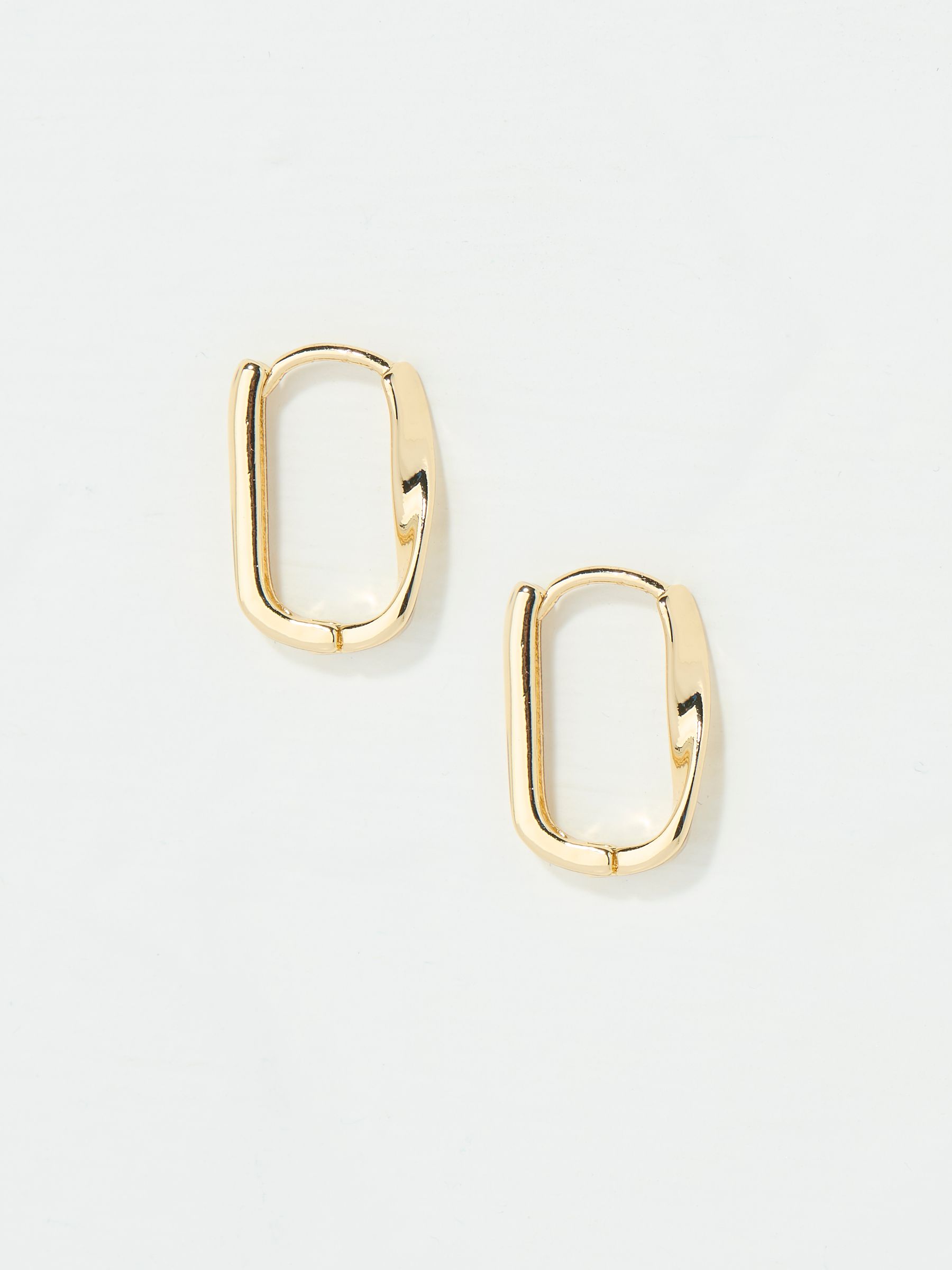 Gold Tone Twist Oval Hoop Earrings - Image 2 of 3