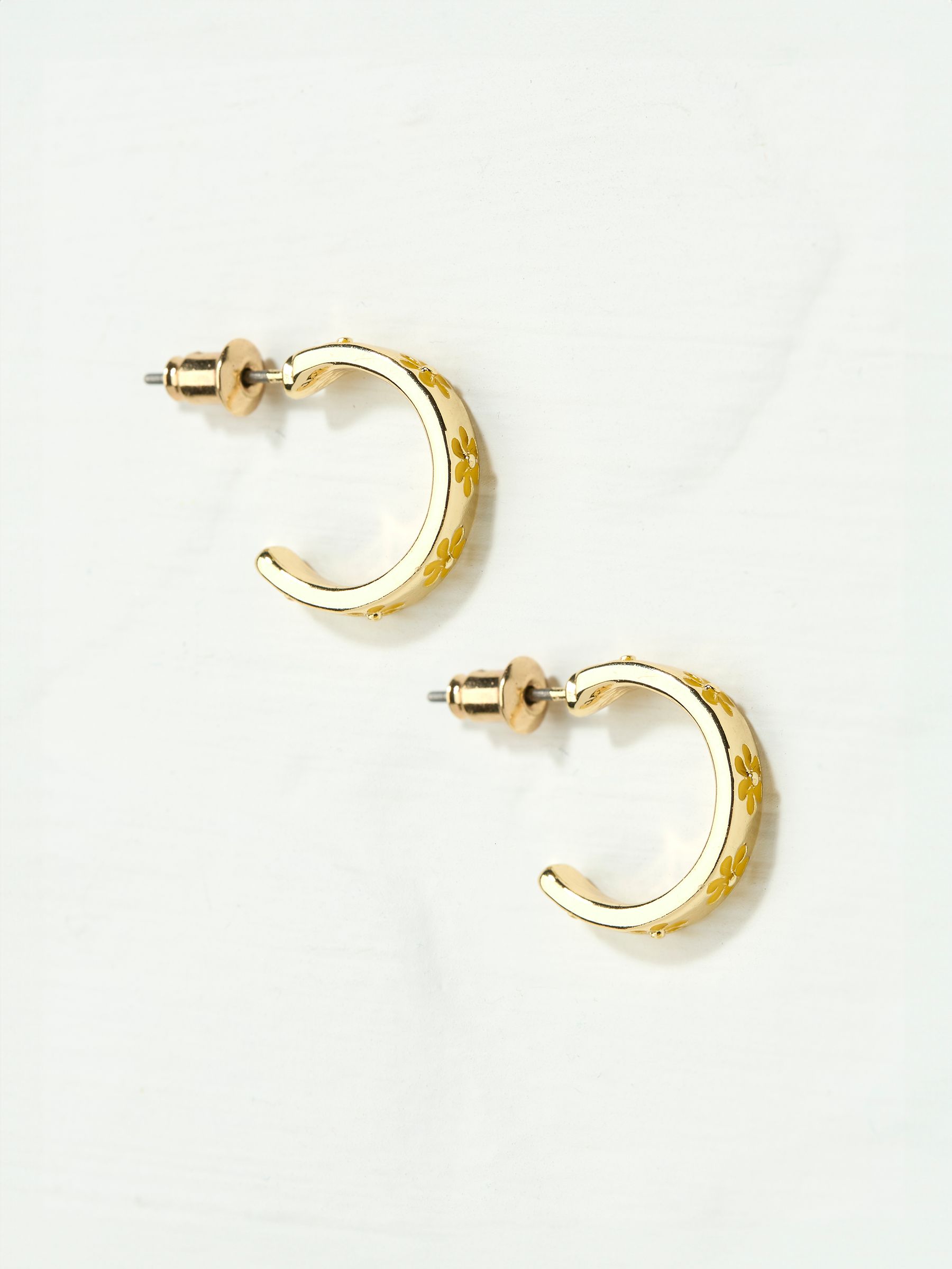 Yellow Enamel Daisy Stud Earrings - Image 2 of 2