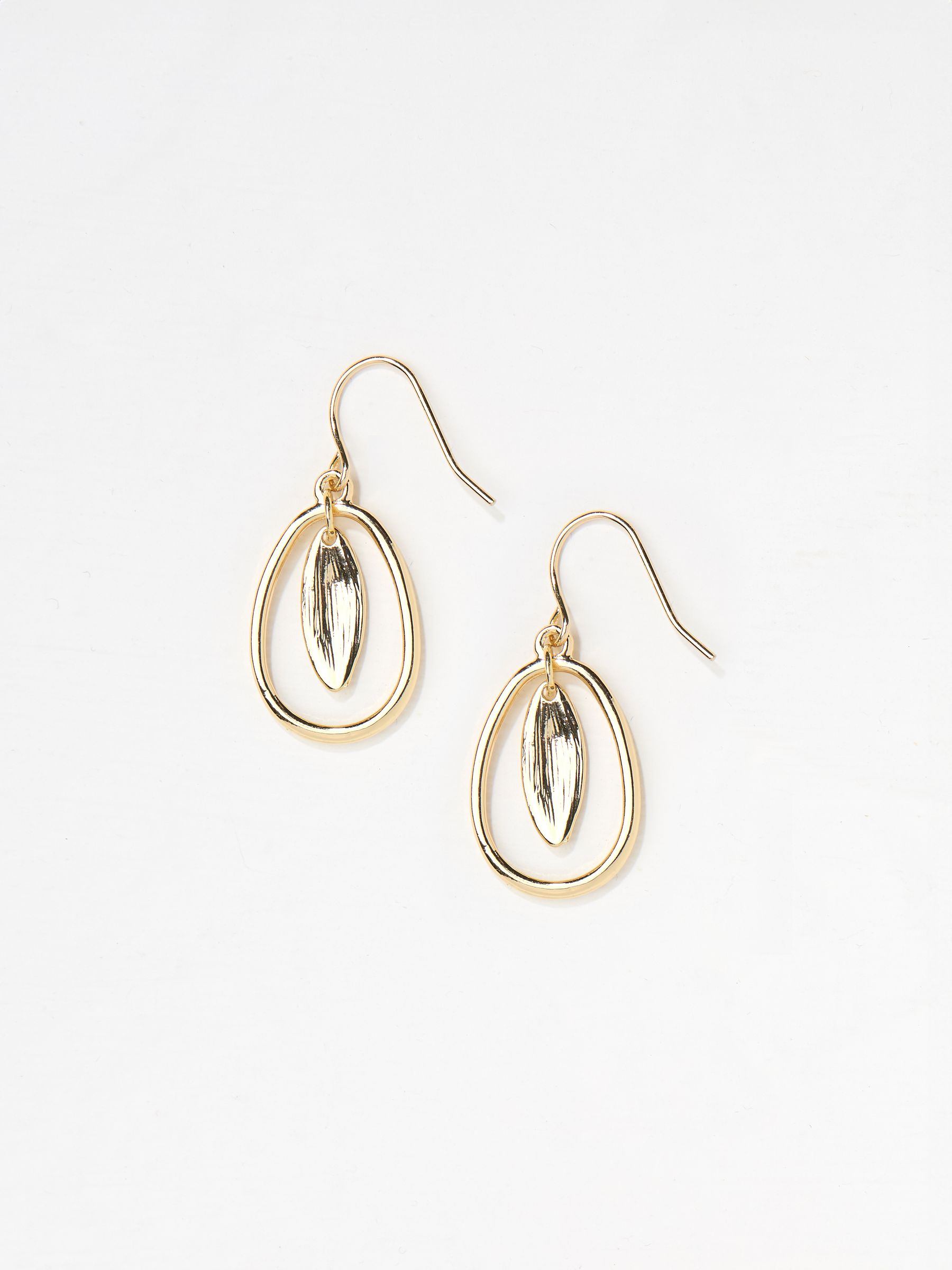 Gold Tone Pendant Drop Earrings - Image 2 of 2