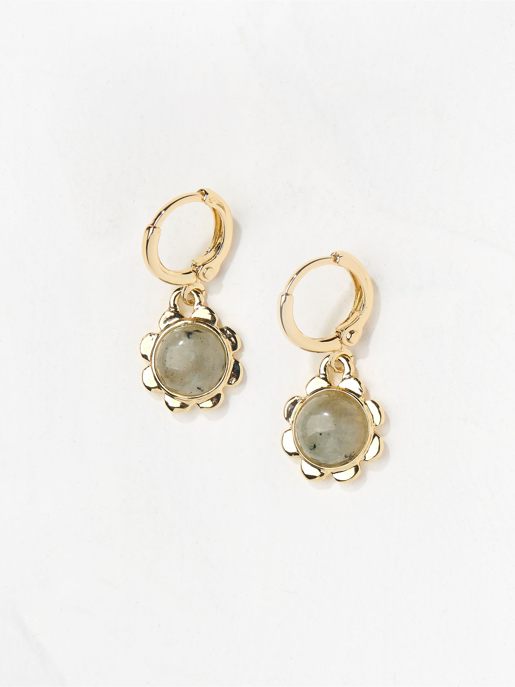 Gold Tone Stone Drop Earrings - Image 2 of 3