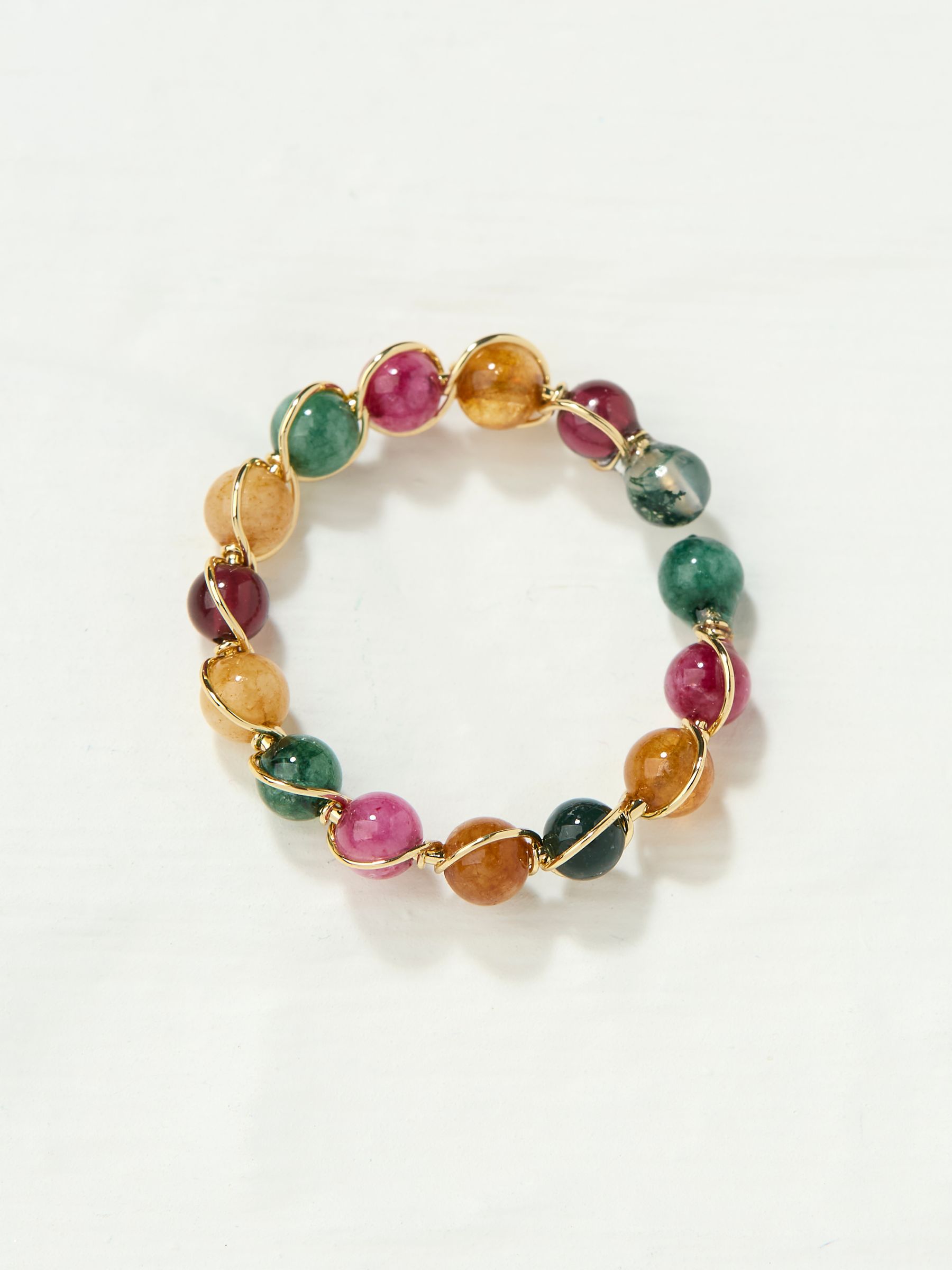 Multi Semi Precious Stone Adjustable Ring - Image 1 of 3