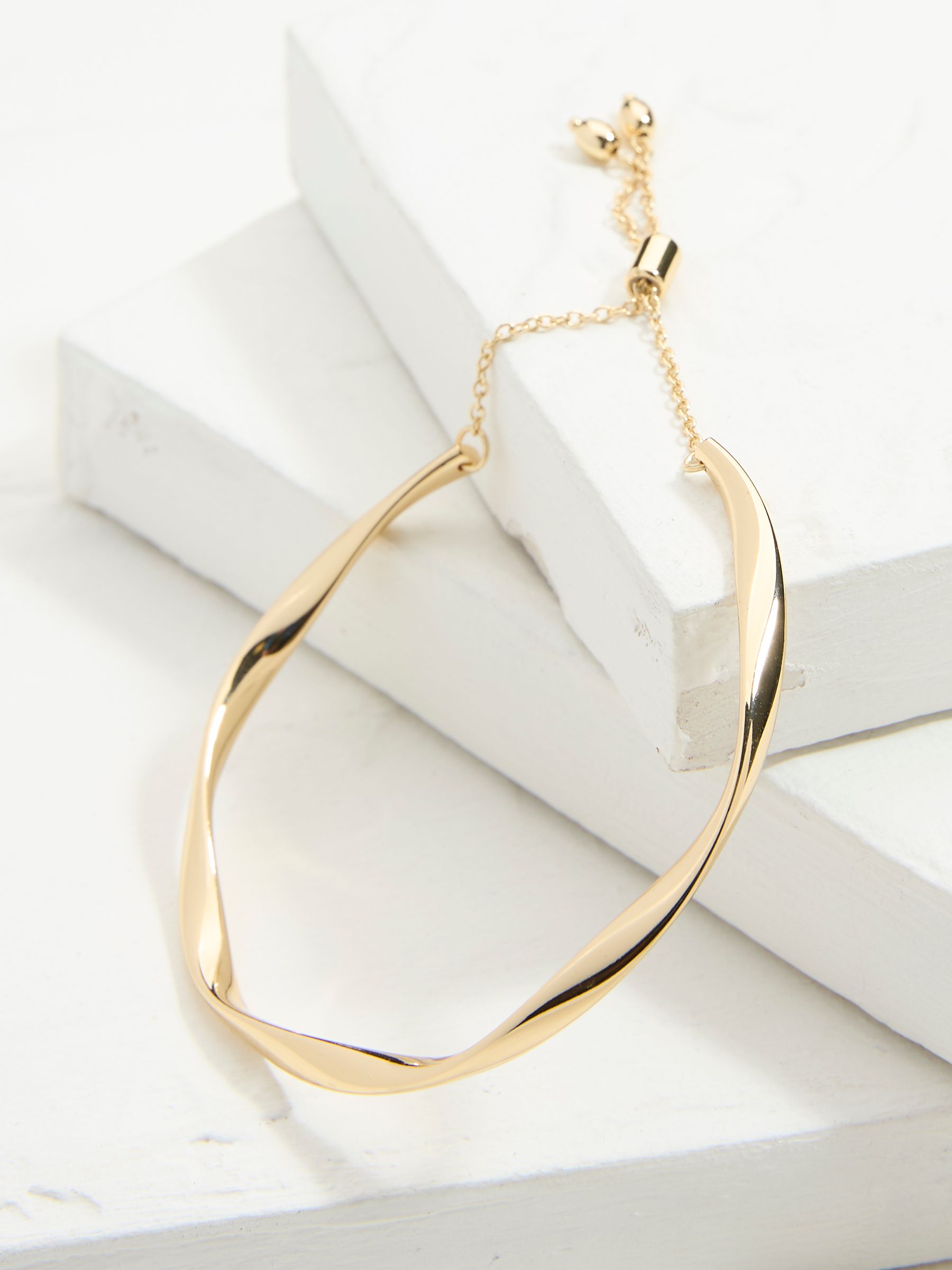 Gold Tone Adjustable Hammered Bangle - Image 2 of 2