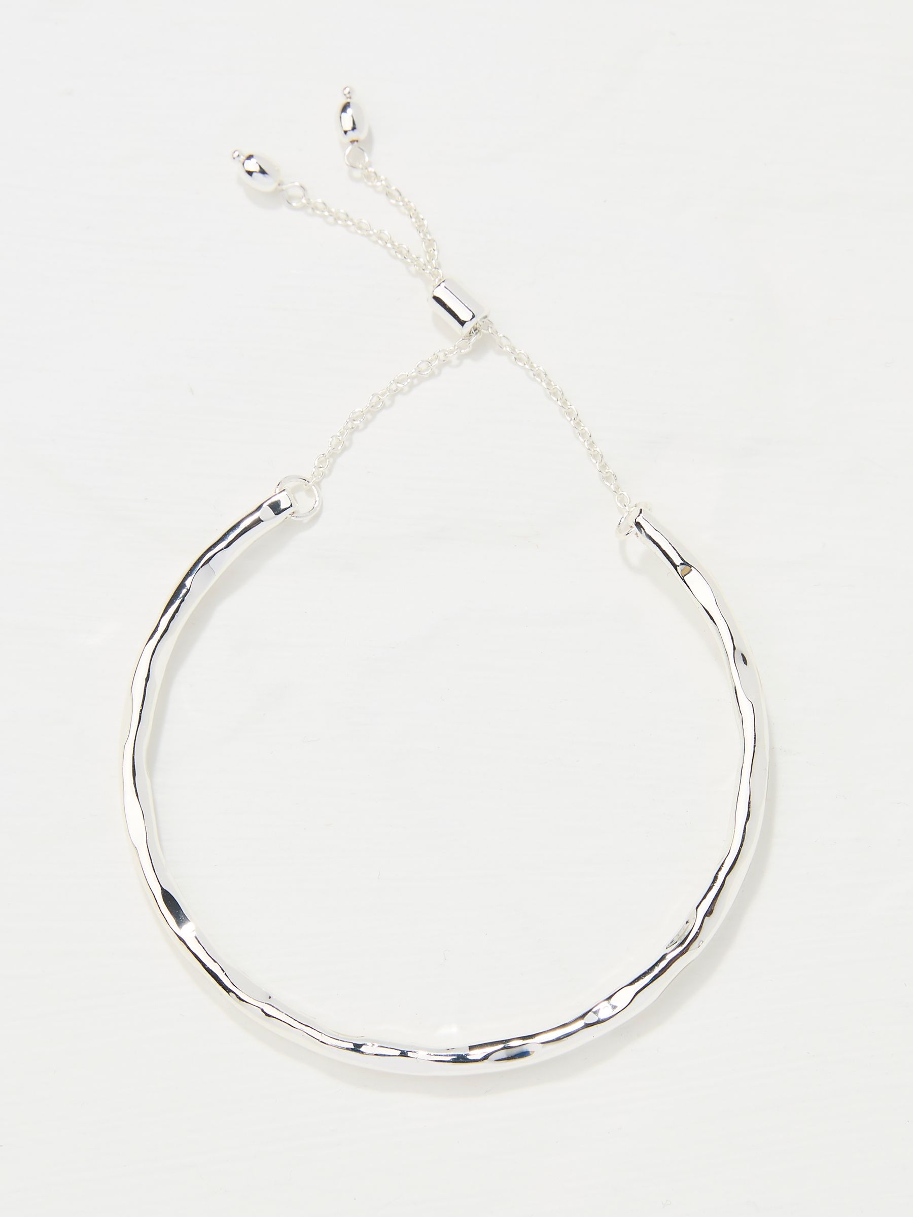 Silver Tone Adjustable Hammered Bangle - Image 2 of 2