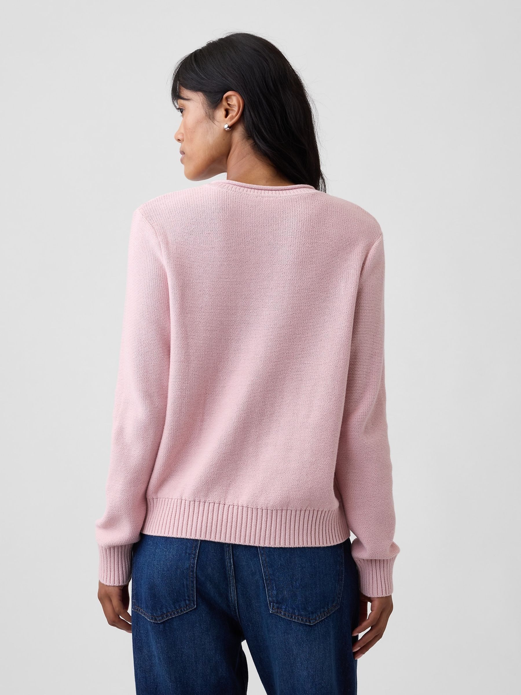 Pink Rolled Neck Cable-Knit Jumper - Image 2 of 4