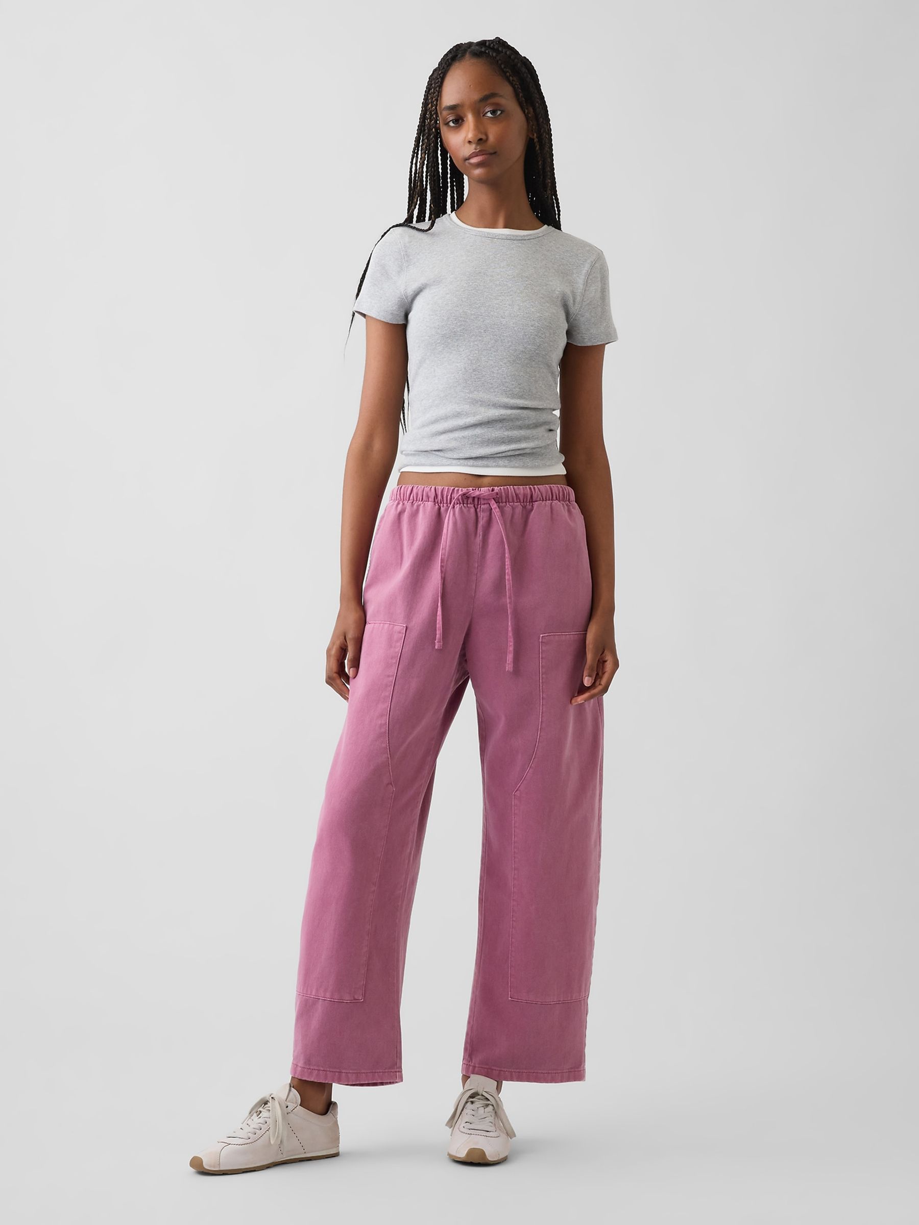 Pink Easy Double-Knee Barrel Trousers - Image 4 of 5
