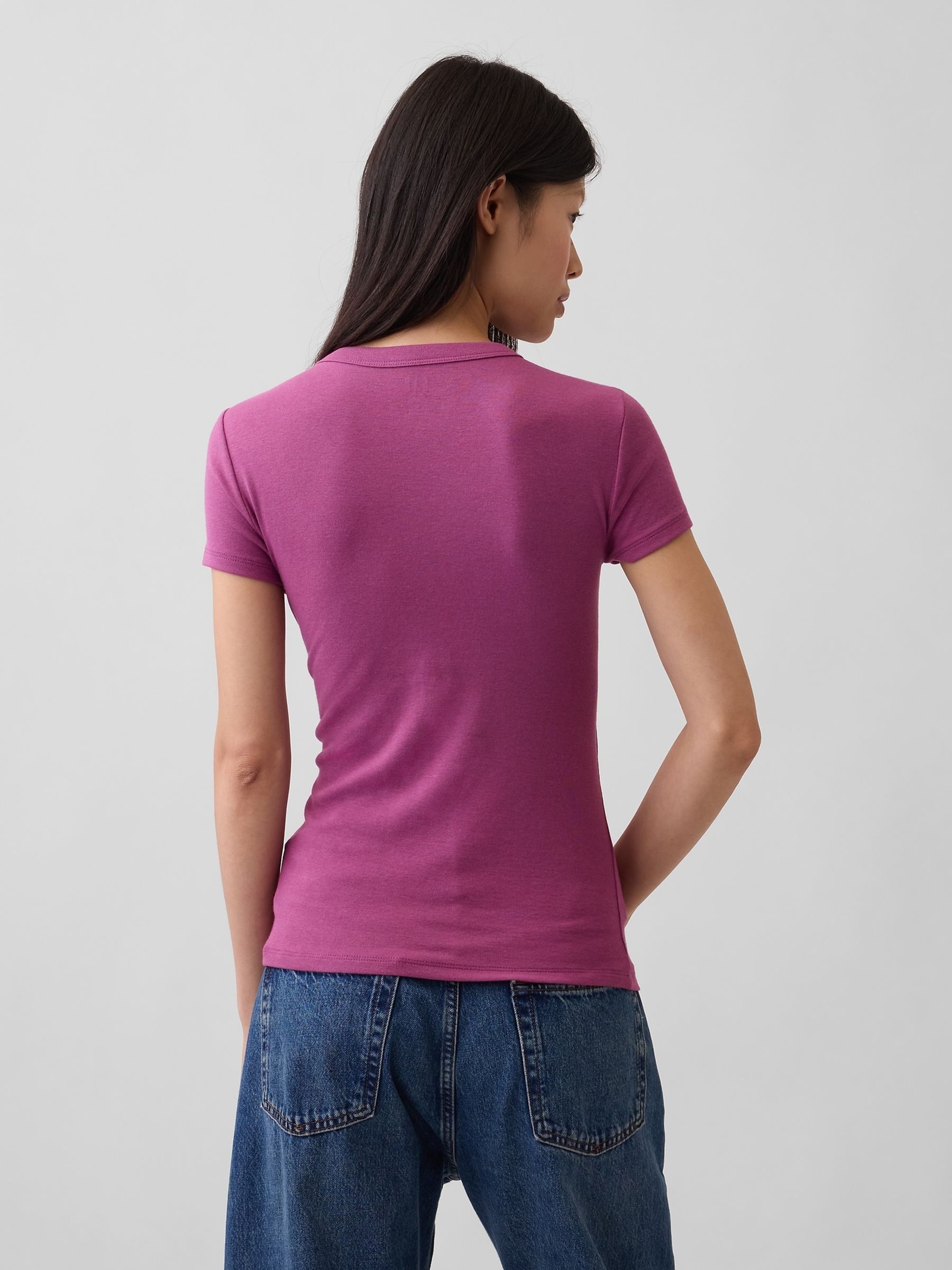Purple Modern Crew Neck T-Shirt - Image 2 of 3 Purple Modern Crew Neck T-Shirt - Image 2 of 3