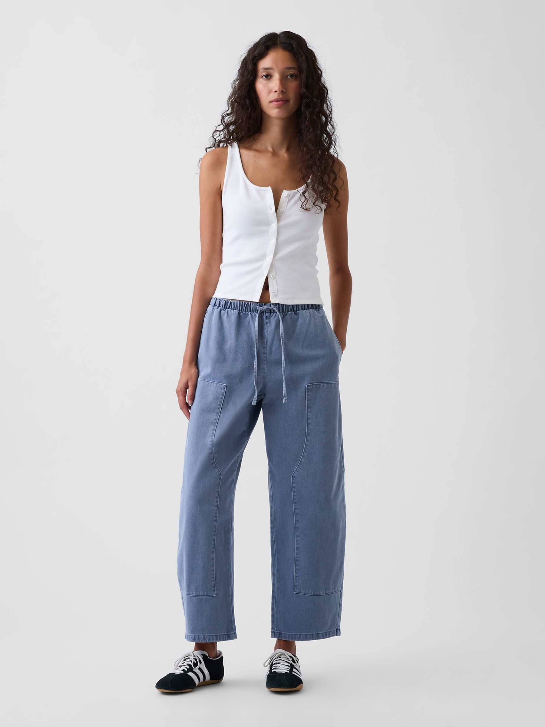Blue Easy Double-Knee Barrel Trousers - Image 4 of 5