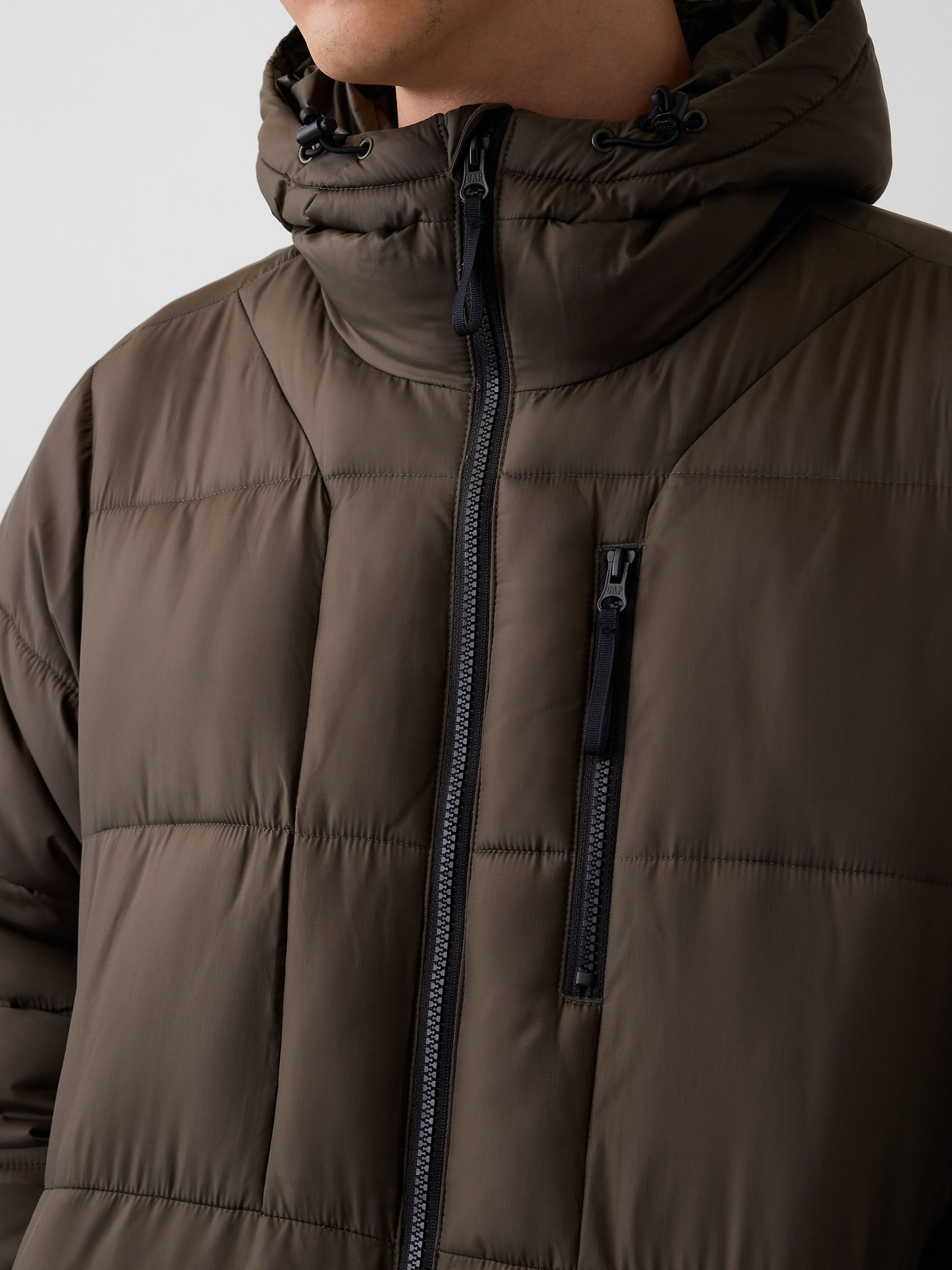 Olive Brown Heavyweight Puffer Jacket - Image 4 of 5