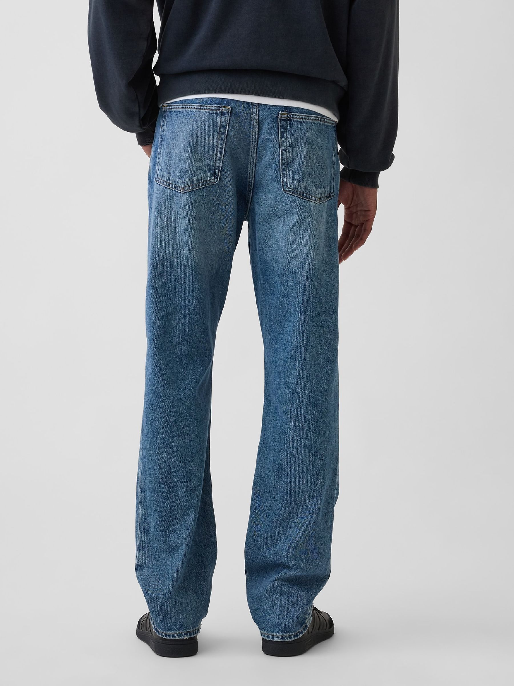 Blue Relaxed Straight Jeans - Image 2 of 5 Blue Relaxed Straight Jeans - Image 2 of 5