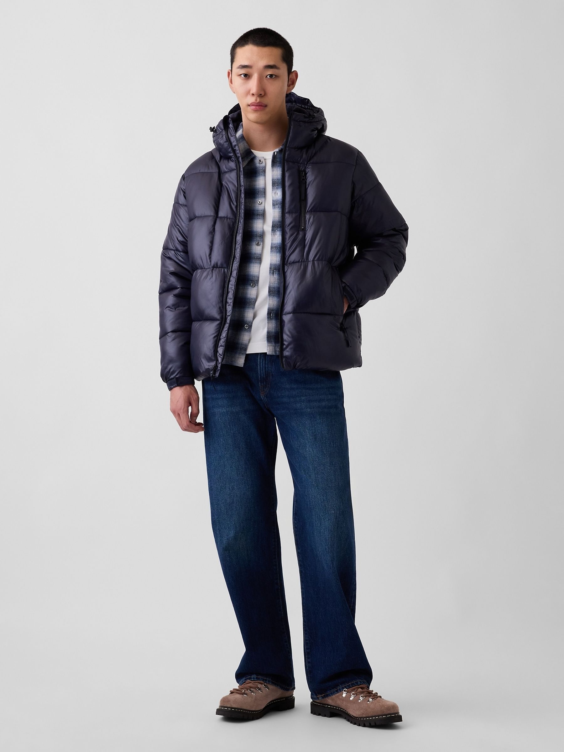 Navy Heavyweight Puffer Jacket - Image 3 of 5