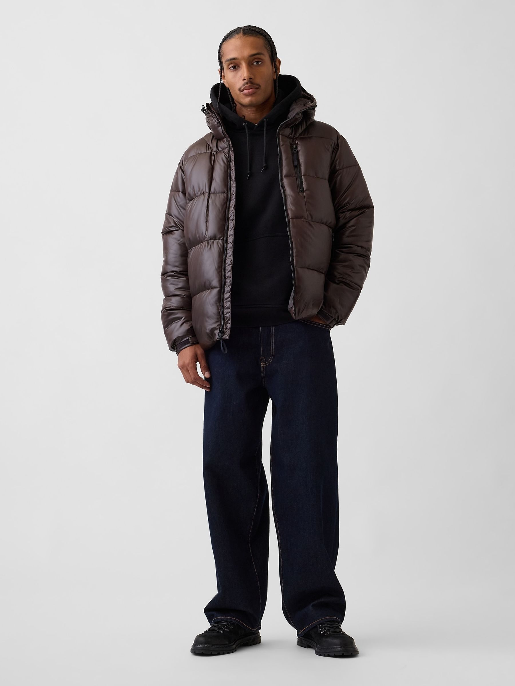 Brown Heavyweight Puffer Jacket - Image 3 of 5