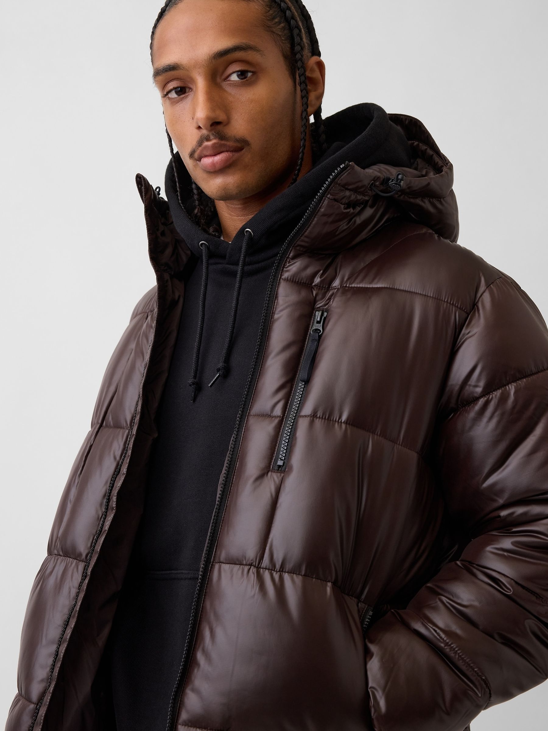 Brown Heavyweight Puffer Jacket - Image 4 of 5