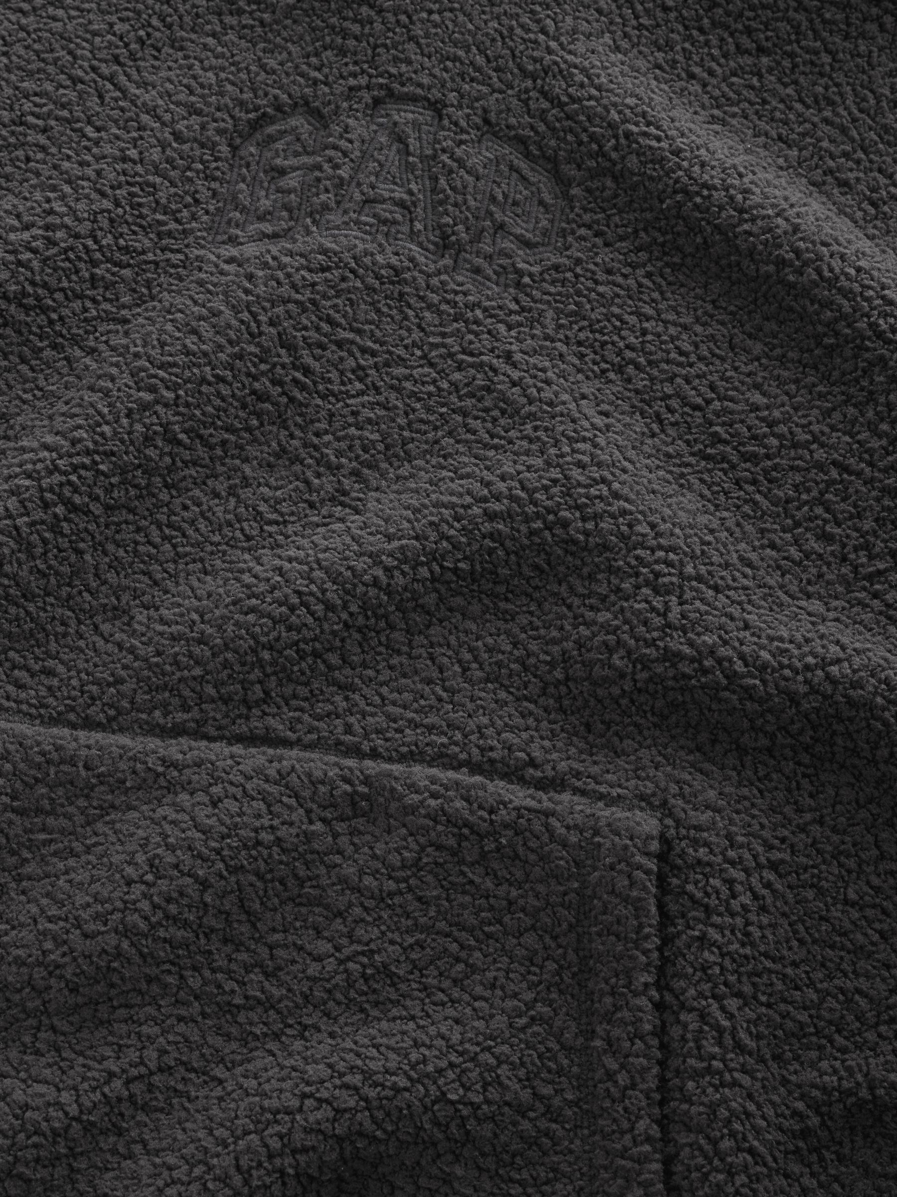 Black Sherpa Pullover Hoodie - Image 3 of 4
