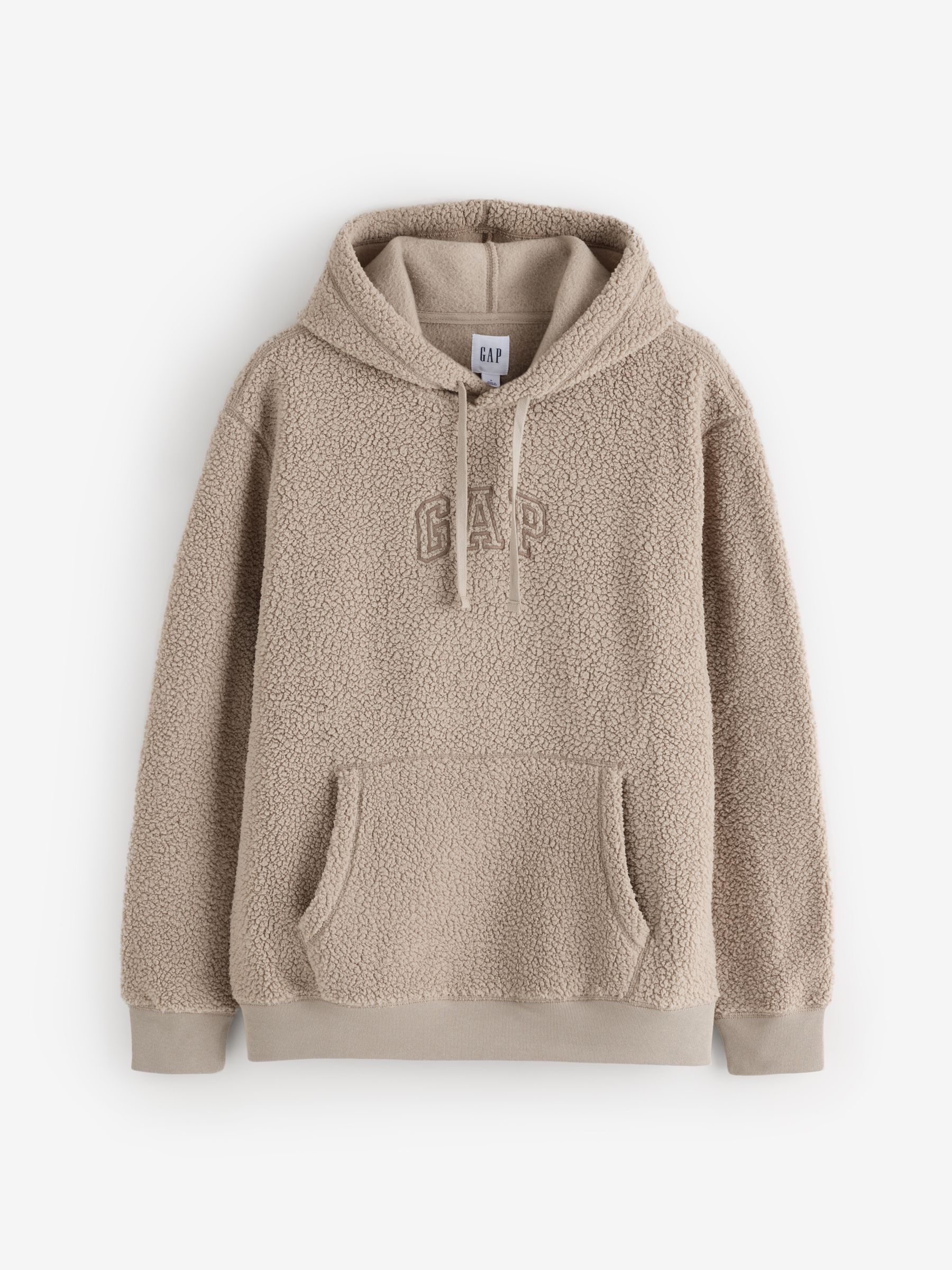 Beige Sherpa Pullover Hoodie - Image 1 of 4 Beige Sherpa Pullover Hoodie - Image 1 of 4