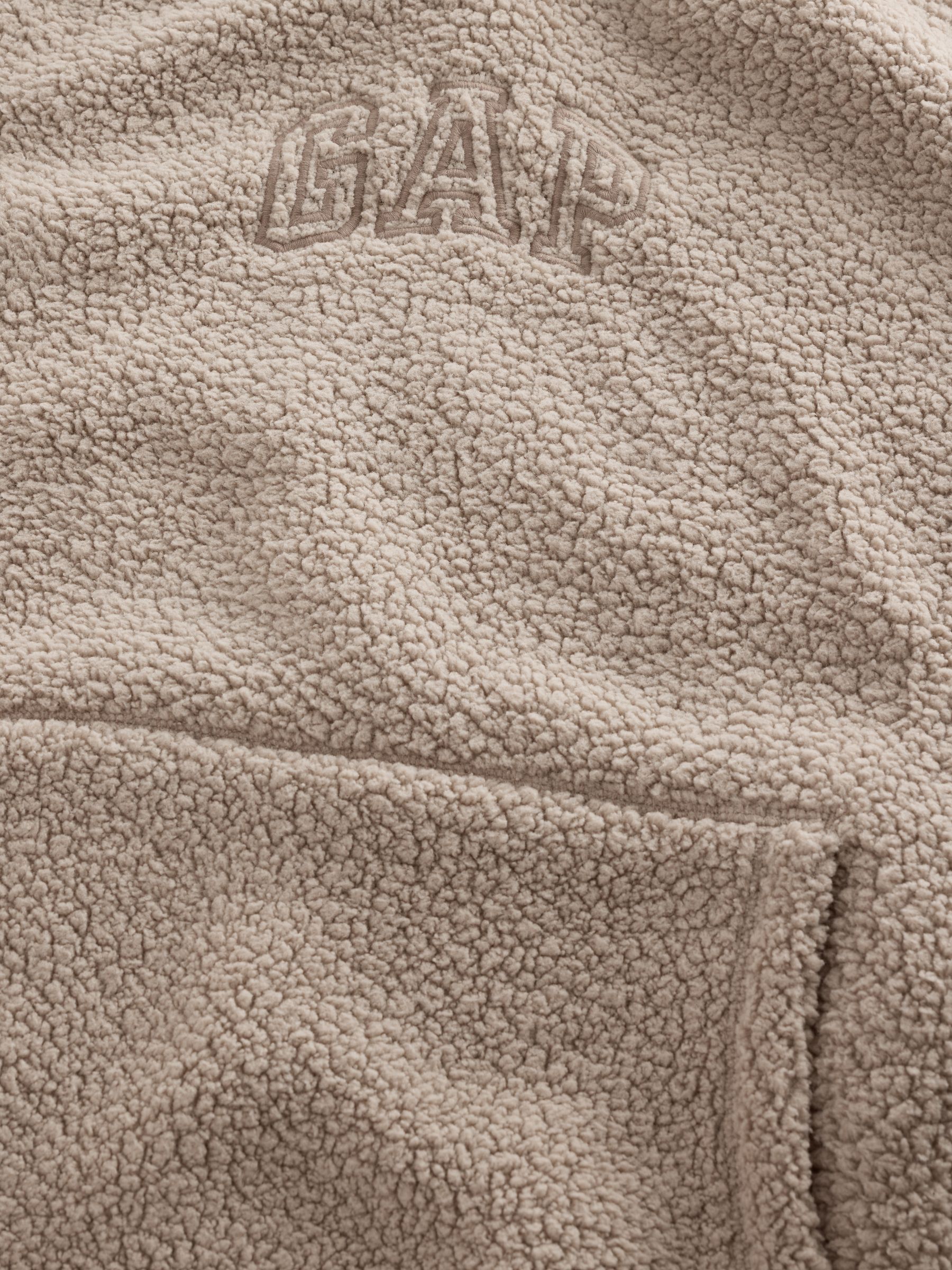 Beige Sherpa Pullover Hoodie - Image 3 of 4