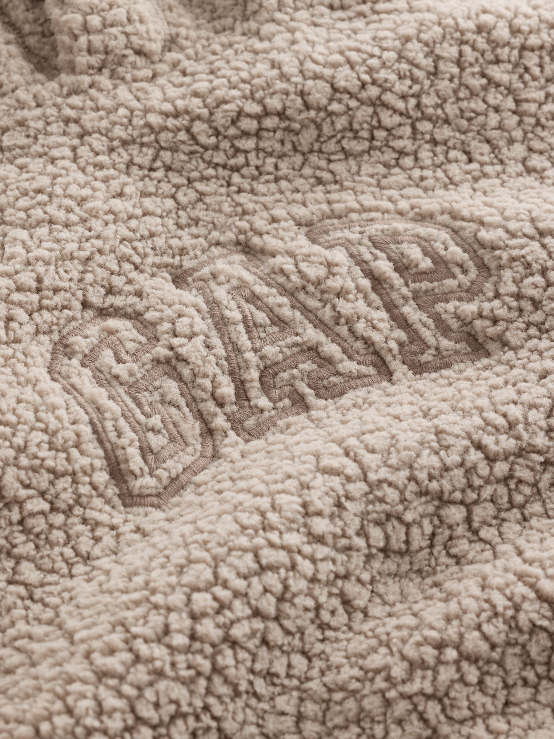 Beige Sherpa Pullover Hoodie - Image 4 of 4