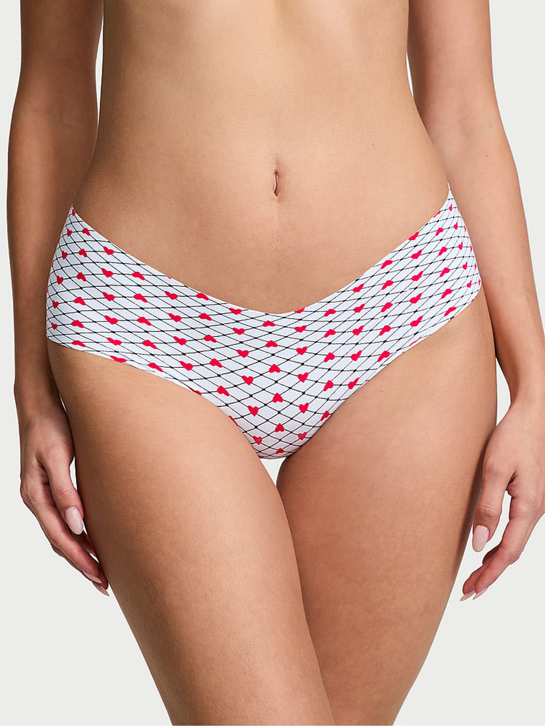 Light Blue Fishnet Heart Hipster Knickers - Image 1 of 3