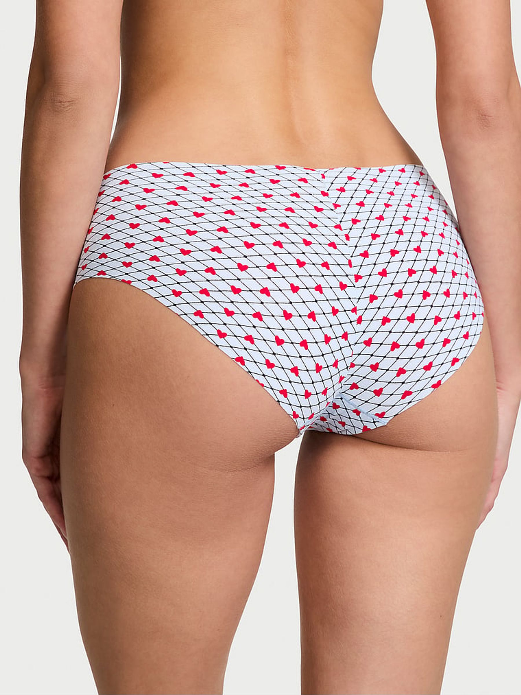 Light Blue Fishnet Heart Hipster Knickers - Image 2 of 3