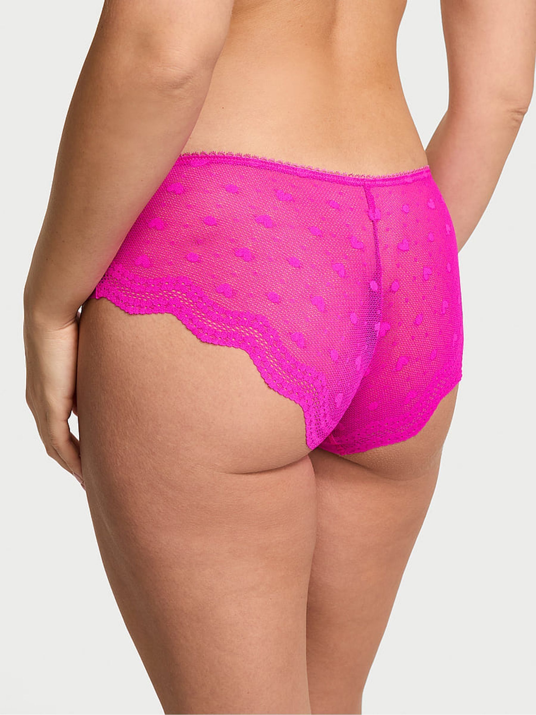Bali Orchid Pink Hipster Heart Mesh Back Knickers - Image 2 of 3