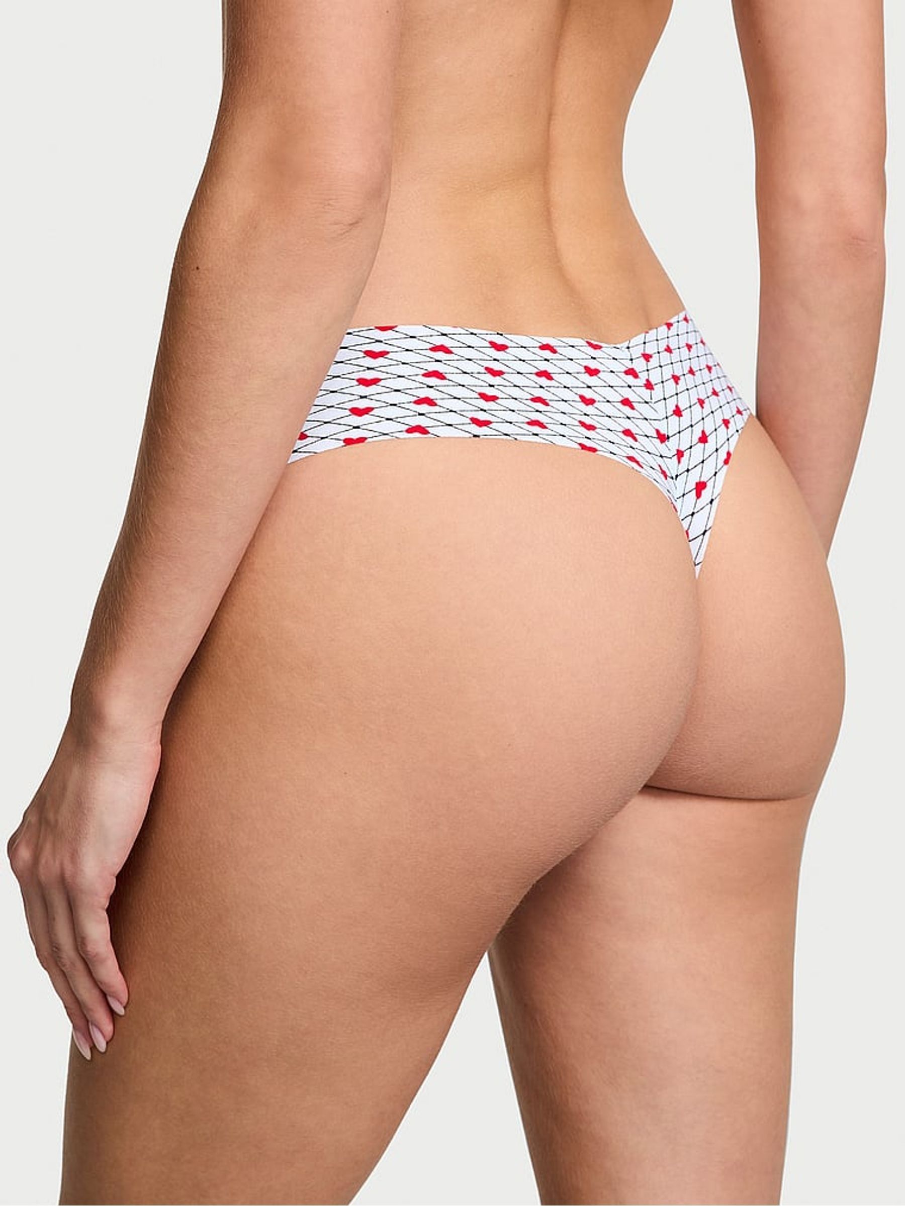 Light Blue Fishnet Heart Thong Knickers - Image 2 of 3